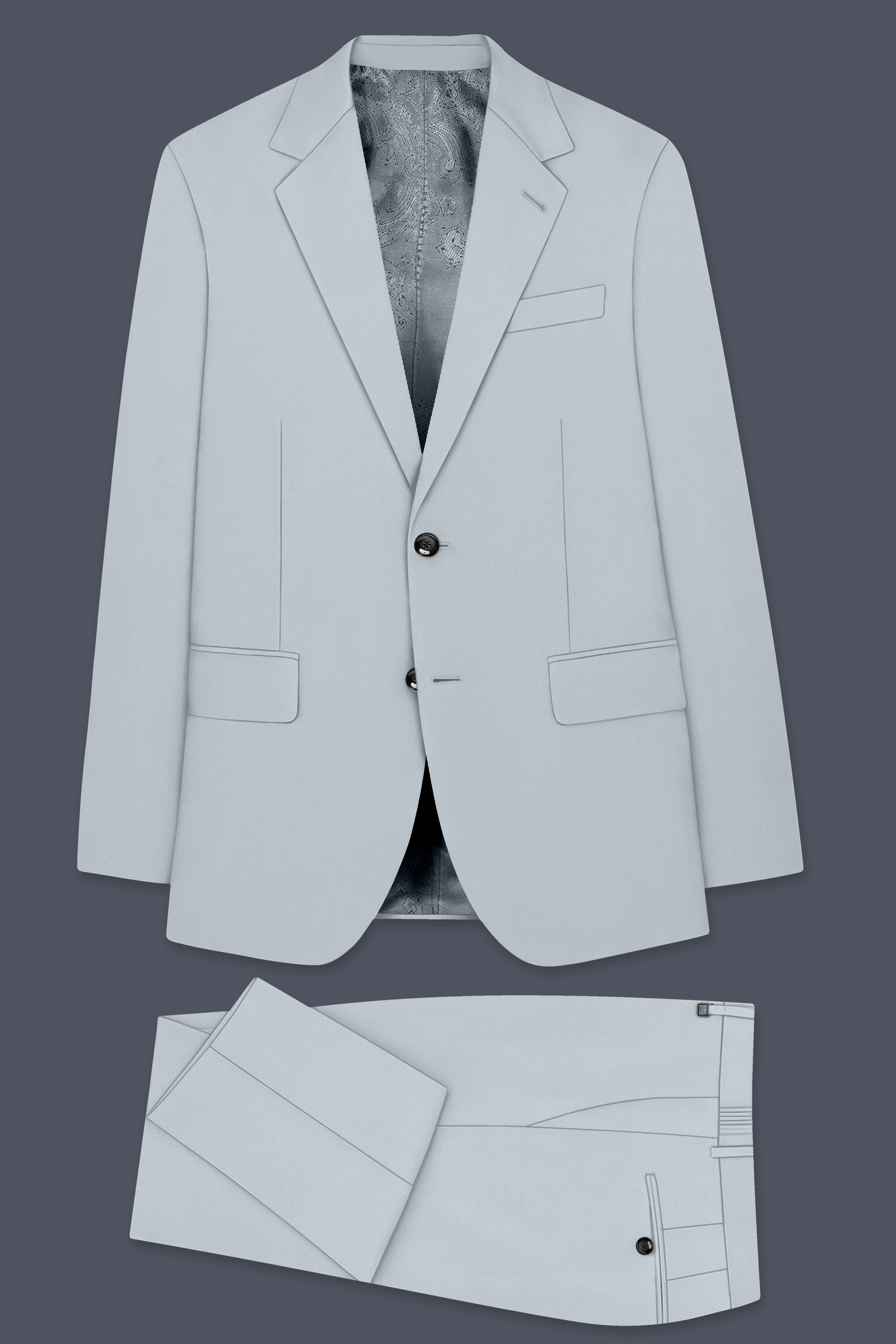 Dorian-Chalice Gray Slight Stretch Subtle Sheen Poly-Viscose Single Breasted Suit ST5480-SB-36, ST5480-SB-38, ST5480-SB-40, ST5480-SB-42, ST5480-SB-44, ST5480-SB-46, ST5480-SB-48, ST5480-SB-50, ST5480-SB-52, ST5480-SB-54, ST5480-SB-56, ST5480-SB-58, ST5480-SB-60