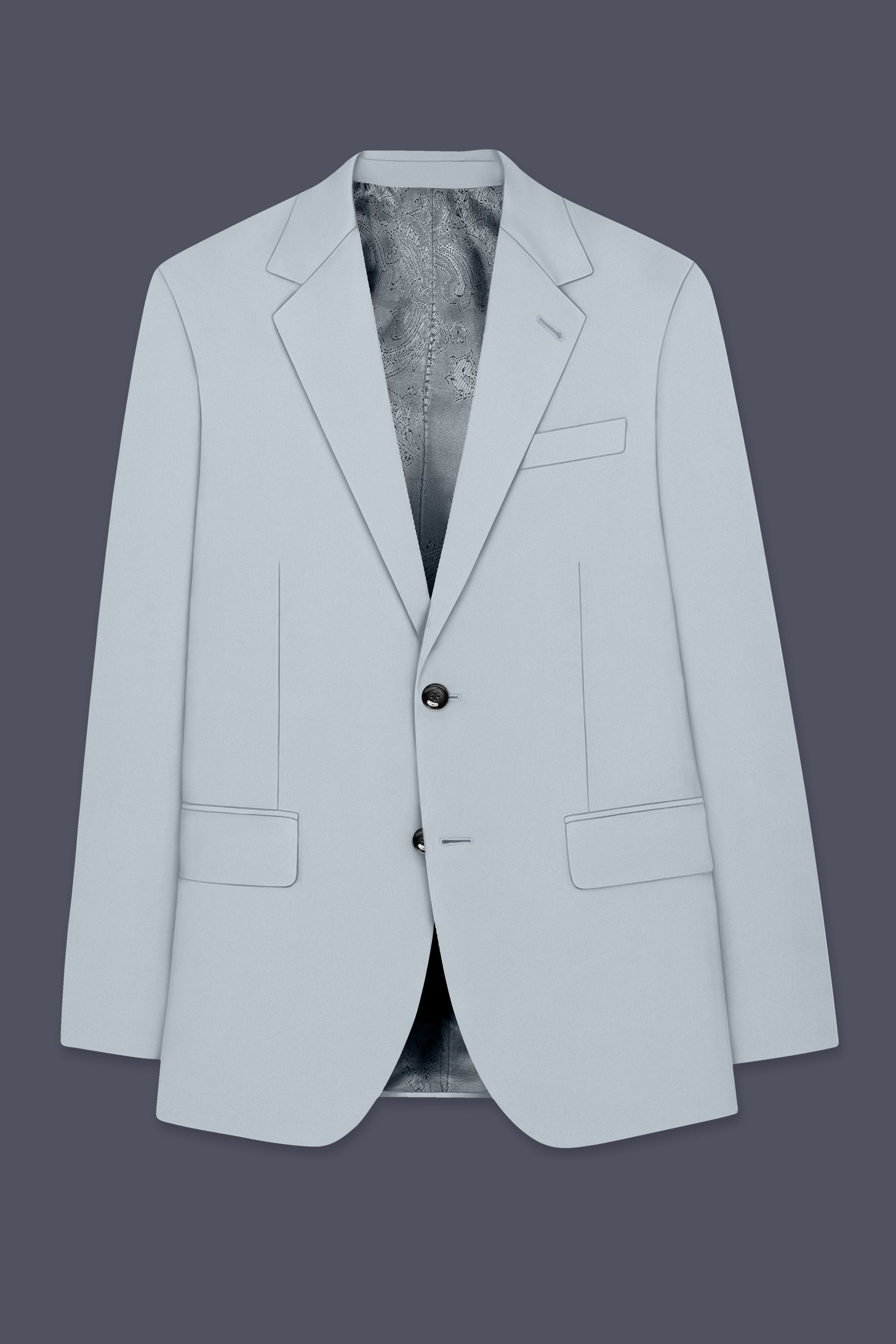 Dorian-Chalice Gray Slight Stretch Subtle Sheen Poly-Viscose Single Breasted Suit ST5480-SB-36, ST5480-SB-38, ST5480-SB-40, ST5480-SB-42, ST5480-SB-44, ST5480-SB-46, ST5480-SB-48, ST5480-SB-50, ST5480-SB-52, ST5480-SB-54, ST5480-SB-56, ST5480-SB-58, ST5480-SB-60