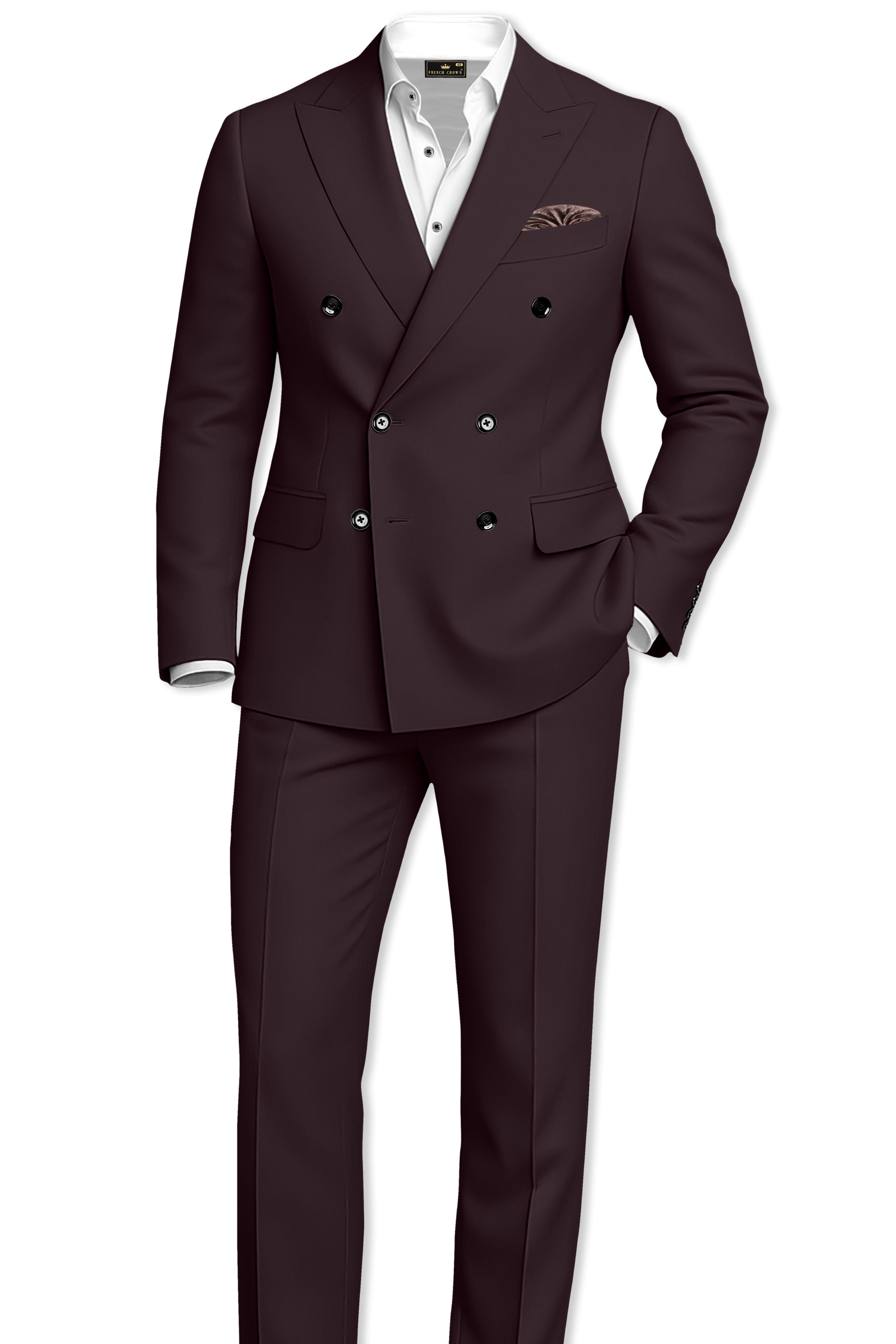 Imperial-Seal Brown Slight Stretch Subtle Sheen Poly-Viscose Double Breasted Suit ST5484-DB-36, ST5484-DB-38, ST5484-DB-40, ST5484-DB-42, ST5484-DB-44, ST5484-DB-46, ST5484-DB-48, ST5484-DB-50, ST5484-DB-52, ST5484-DB-54, ST5484-DB-56, ST5484-DB-58, ST5484-DB-60