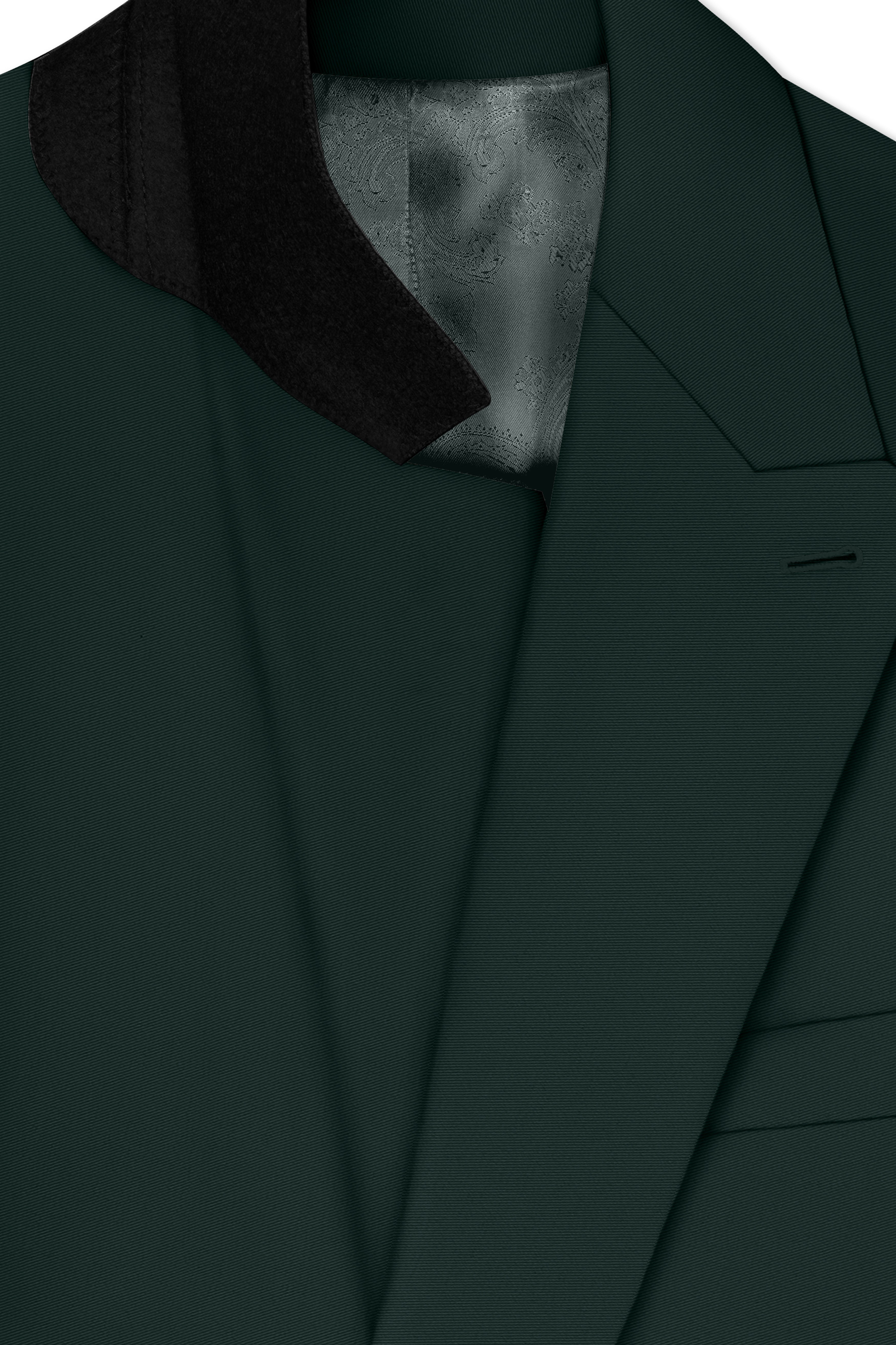 Viridian-Gable Green Slight Stretch Subtle Sheen Poly-Viscose Double Breasted Suit