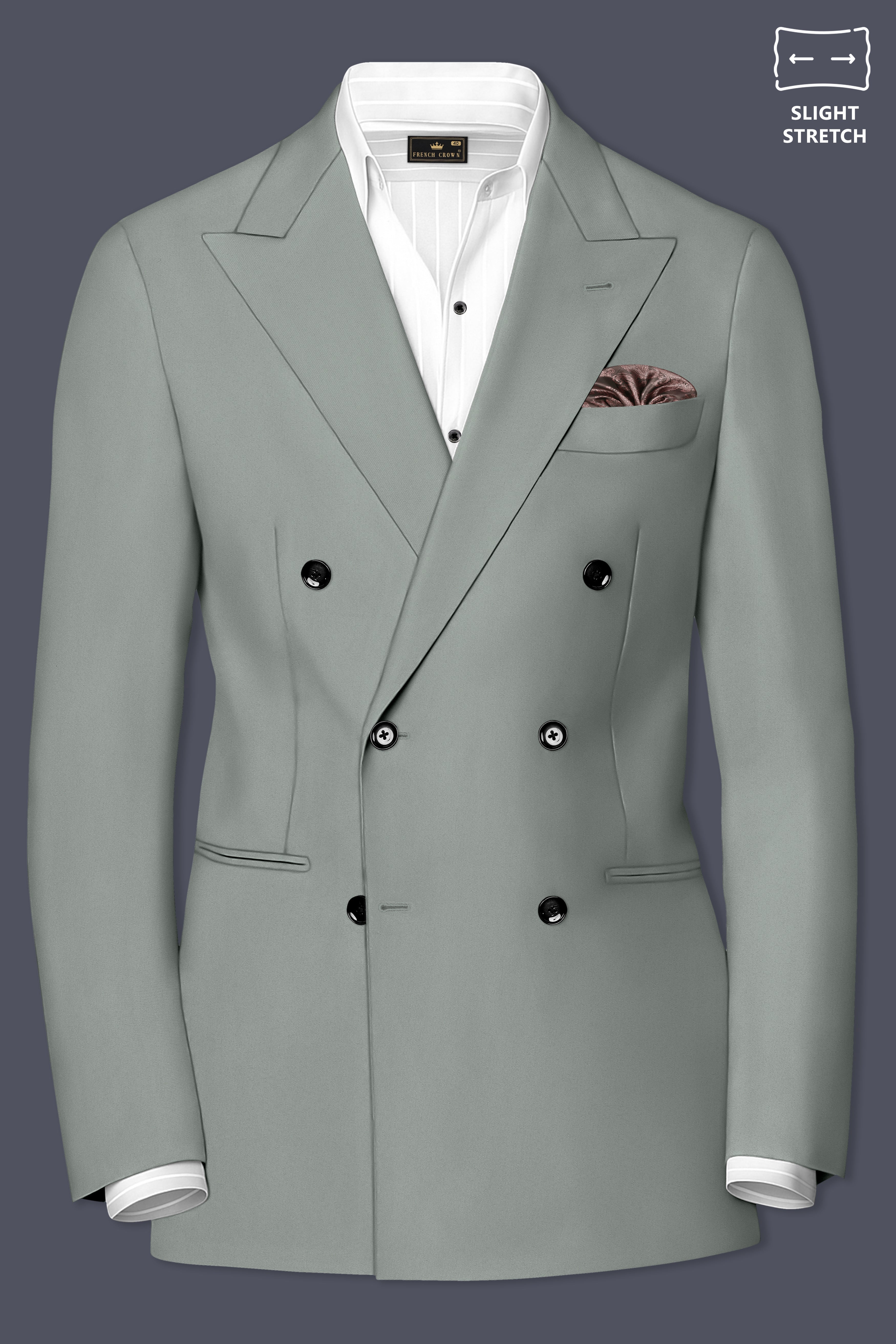Beryl-Regent Green Slight Stretch Subtle Sheen Poly-Viscose Double Breasted Suit