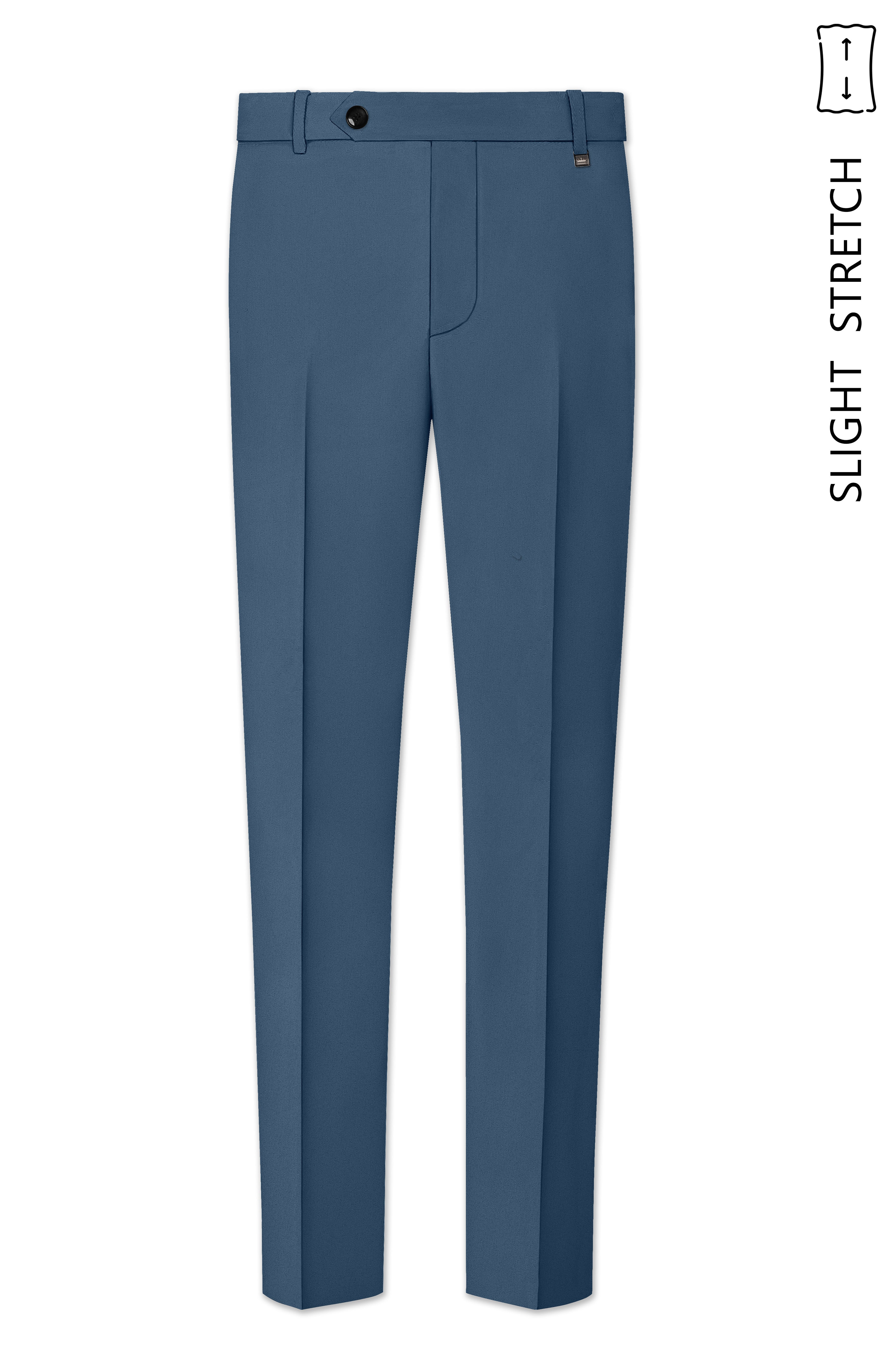 Azure-Nile Blue Slight Stretch Subtle Sheen Poly-Viscose Double Breasted Suit