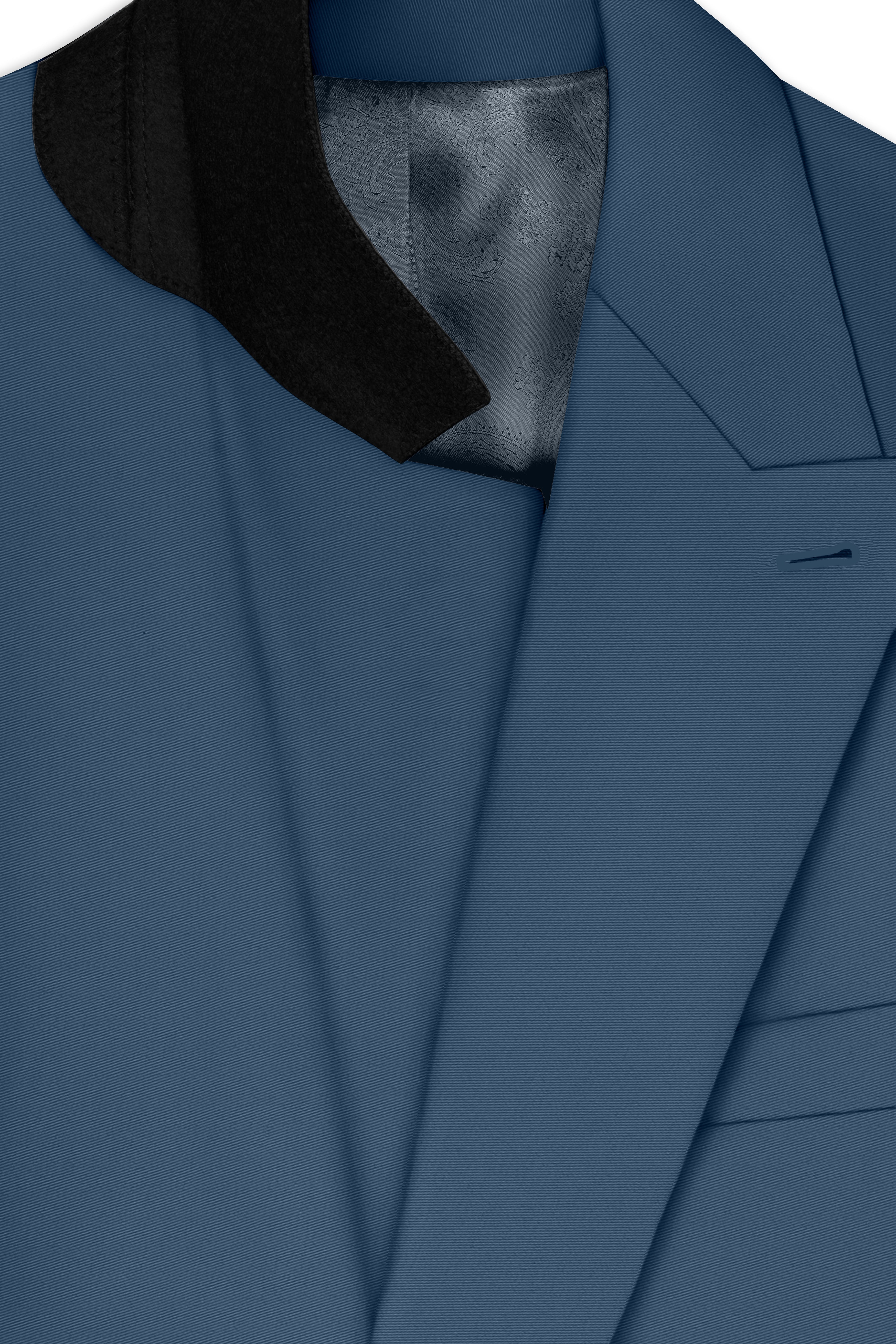 Azure-Nile Blue Slight Stretch Subtle Sheen Poly-Viscose Double Breasted Suit