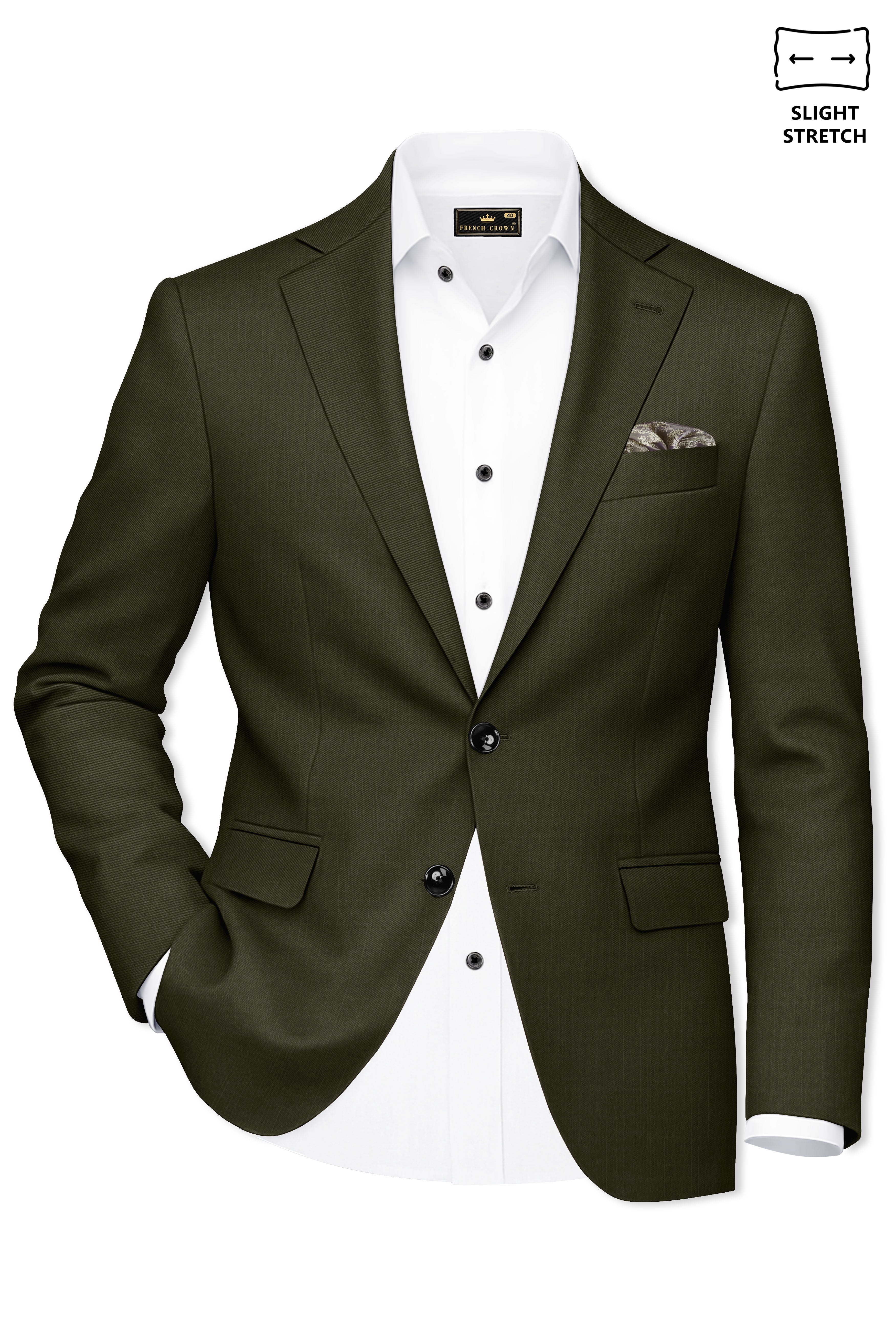 Mossley-Rangoon Green Wool Rich Slight Stretch Single Breasted Suit