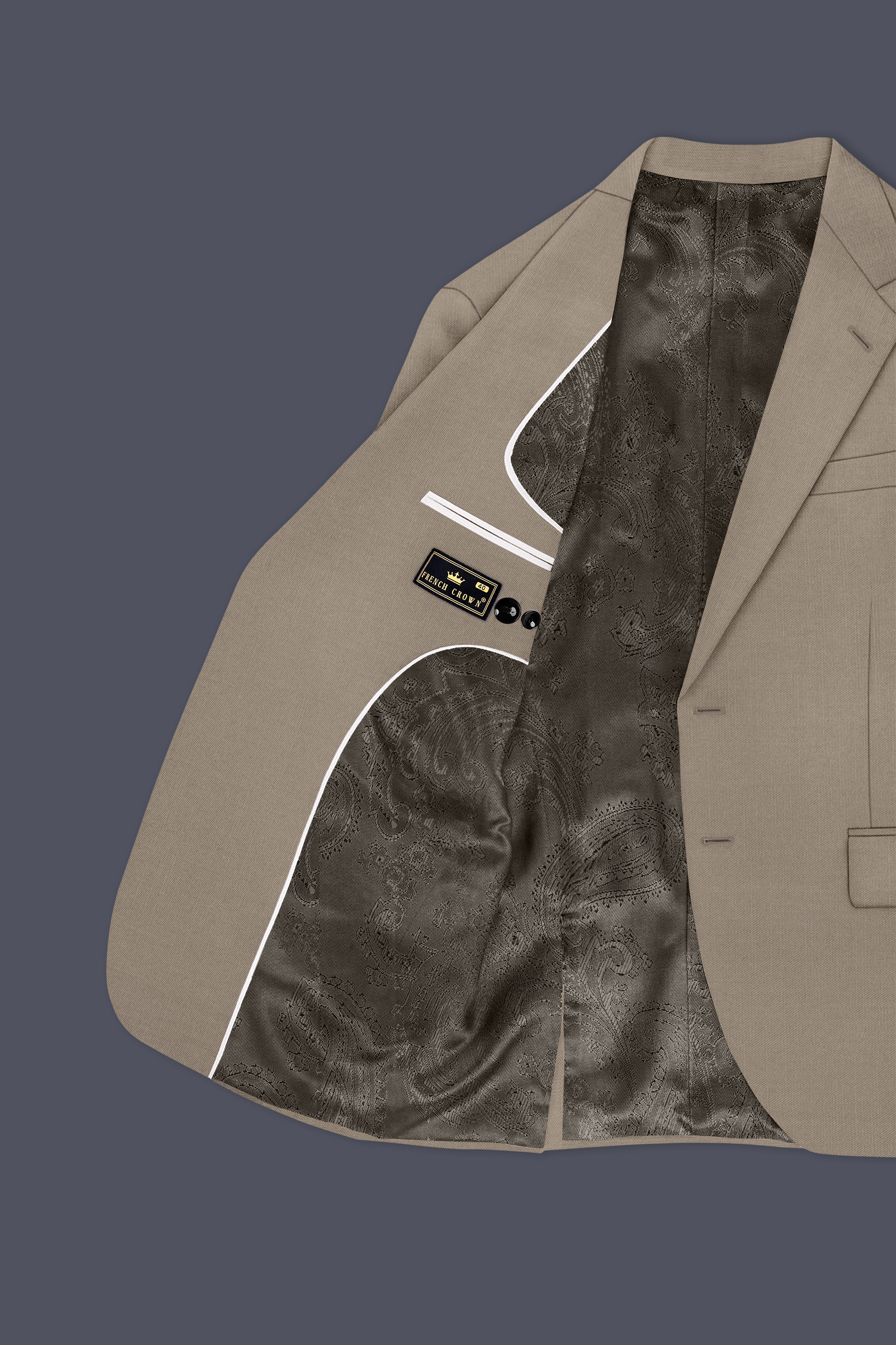 Umber-Stonewall Brown Wool Rich Slight Stretch Single Breasted Suit