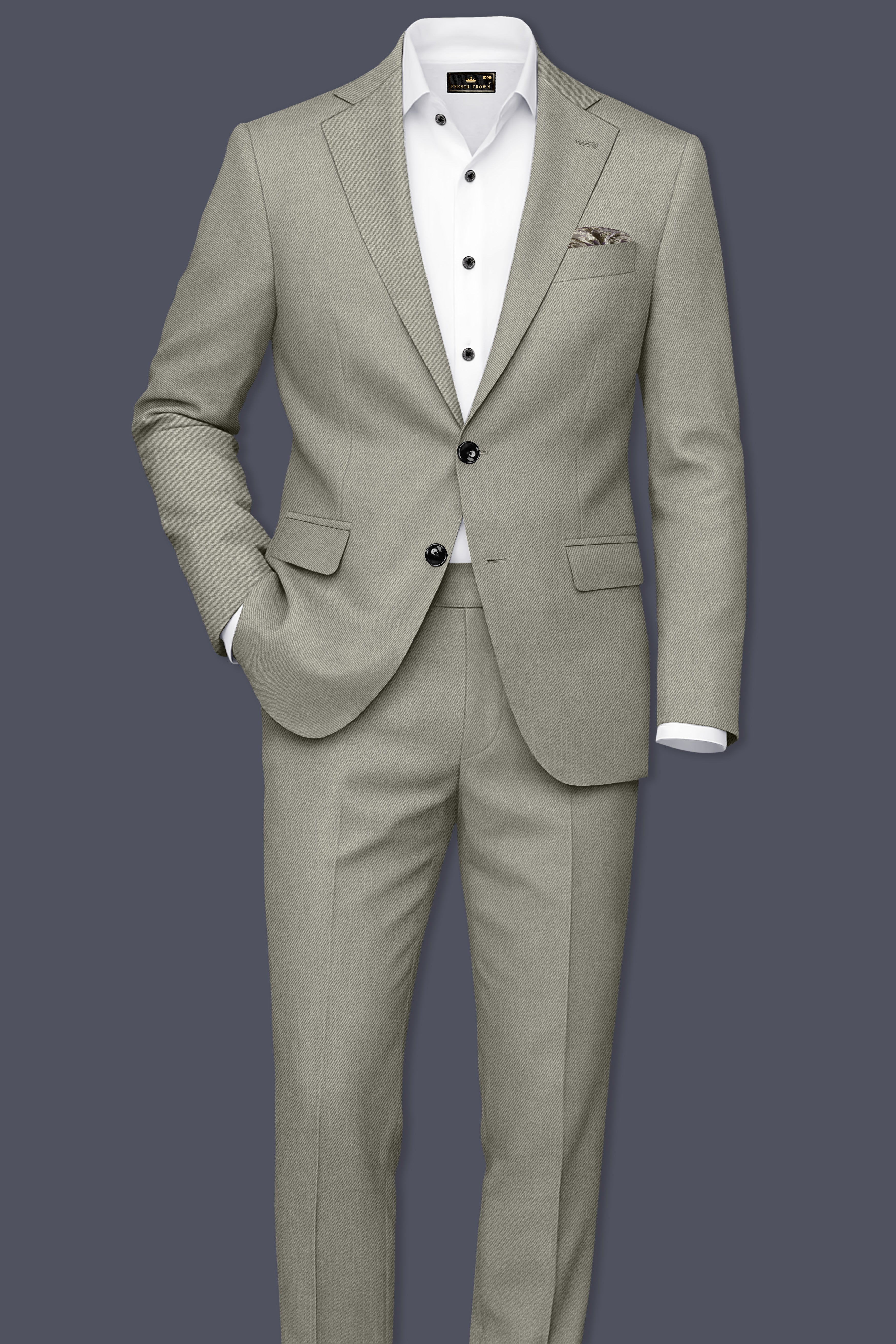 Viridian-Bandicoot Green Wool Rich Slight Stretch Single Breasted Suit