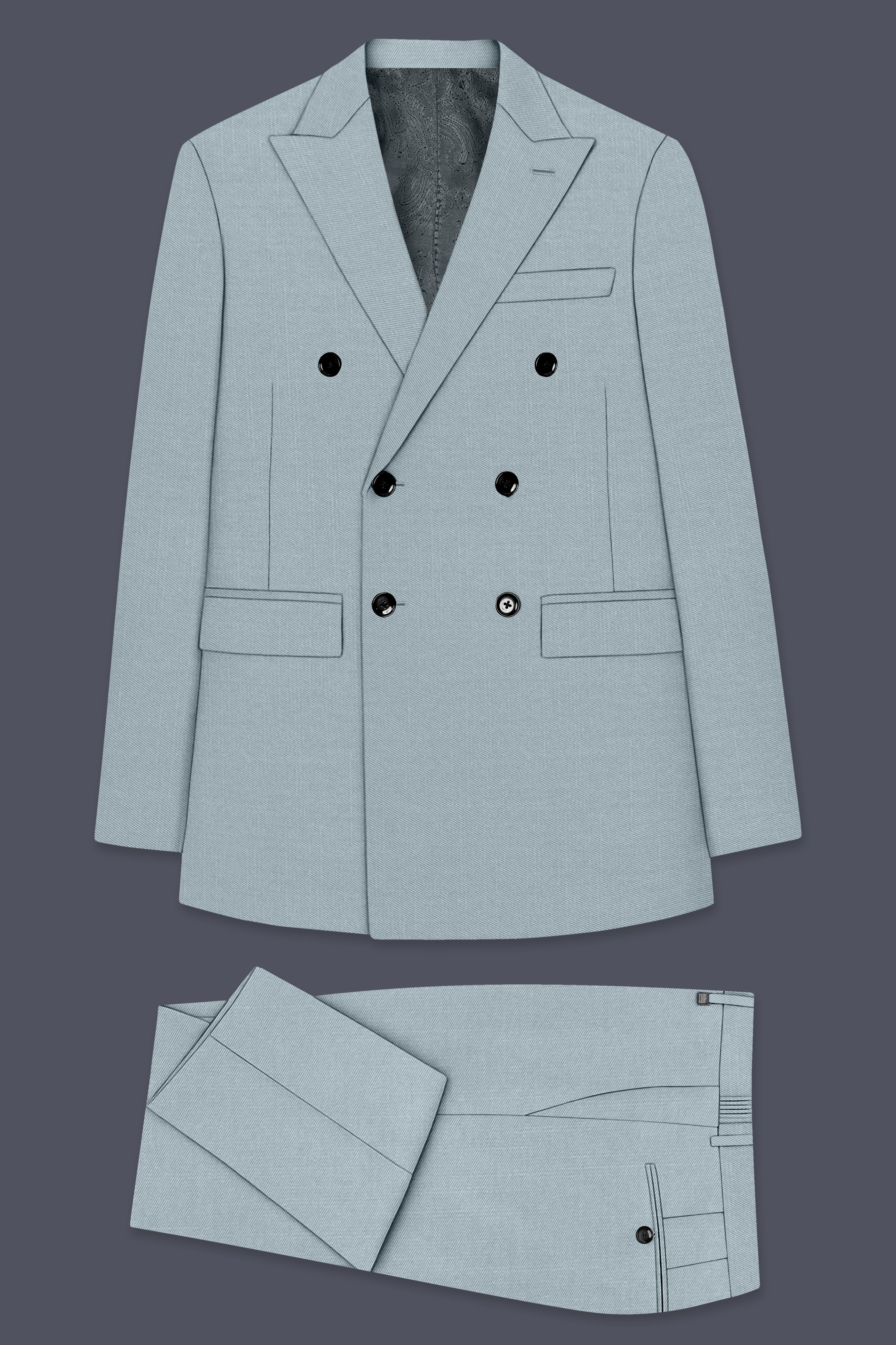 Valtor-Pewter Gray Wool Rich Slight Stretch Double Breasted Suit ST5507-DB-36, ST5507-DB-38, ST5507-DB-40, ST5507-DB-42, ST5507-DB-44, ST5507-DB-46, ST5507-DB-48, ST5507-DB-50, ST5507-DB-52, ST5507-DB-54, ST5507-DB-56, ST5507-DB-58, ST5507-DB-60