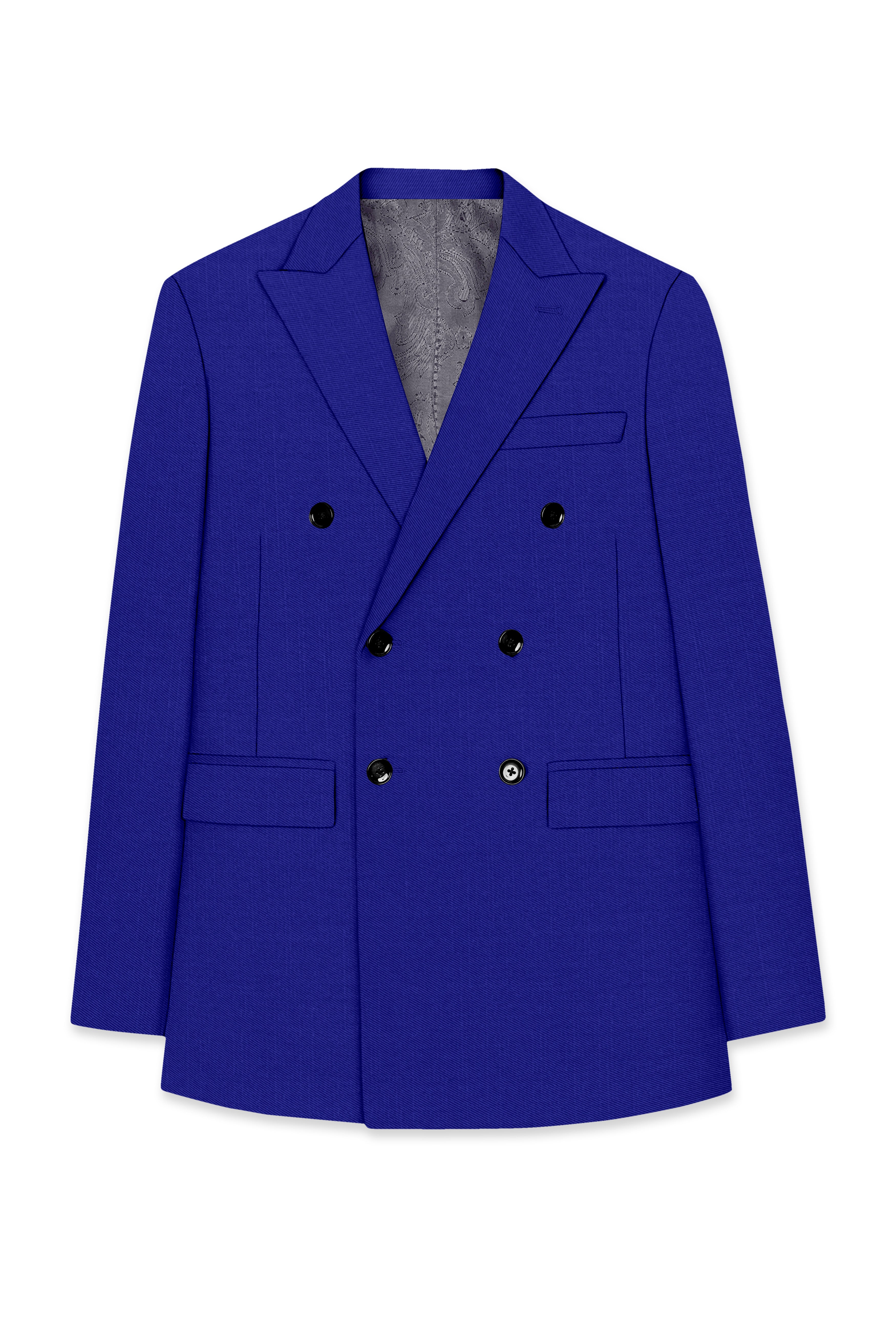 Stratos-Cobalt Blue Wool Rich Slight Stretch Double Breasted Suit