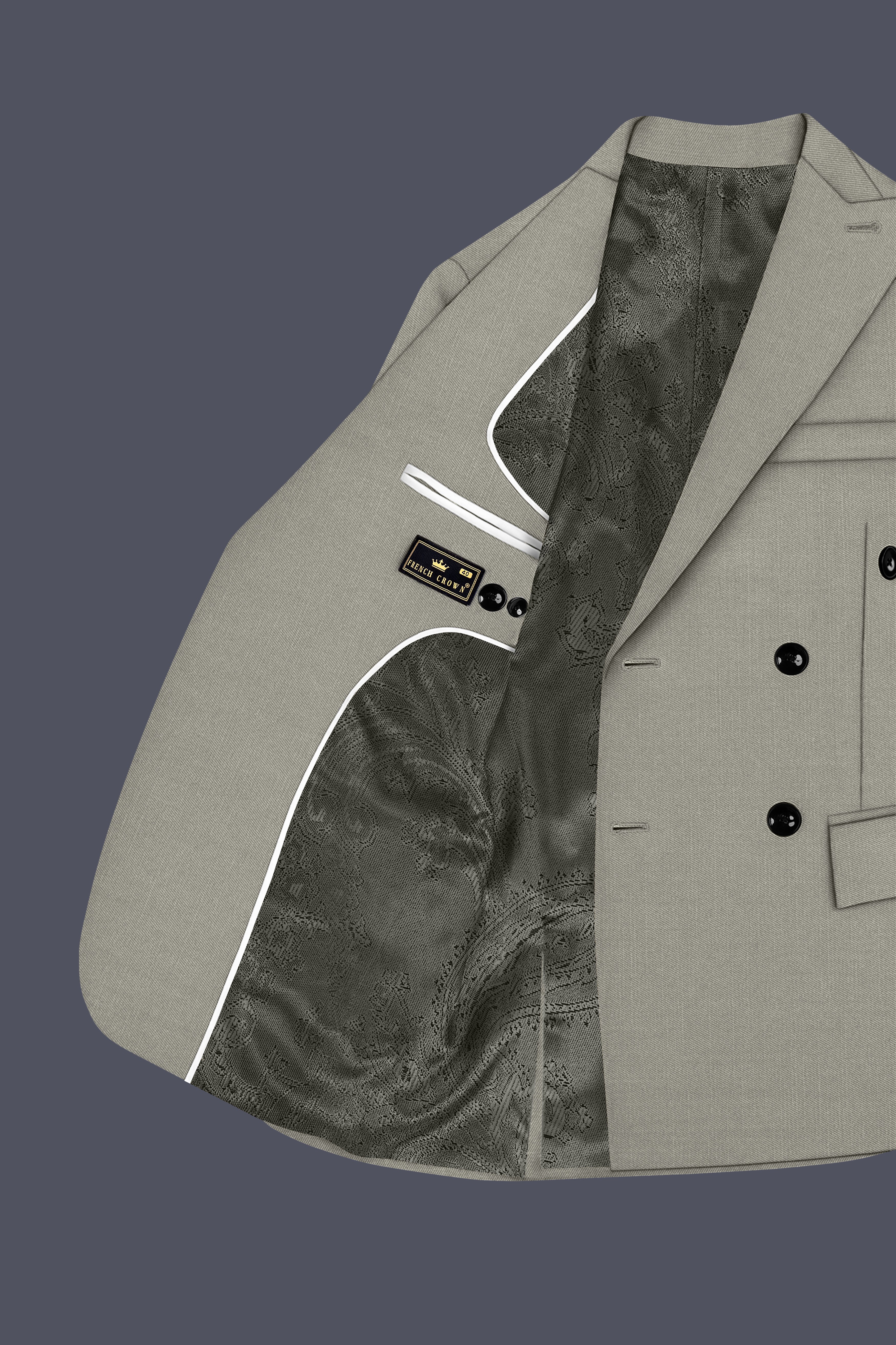 Viridian-Bandicoot Green Wool Rich Slight Stretch Double Breasted Suit