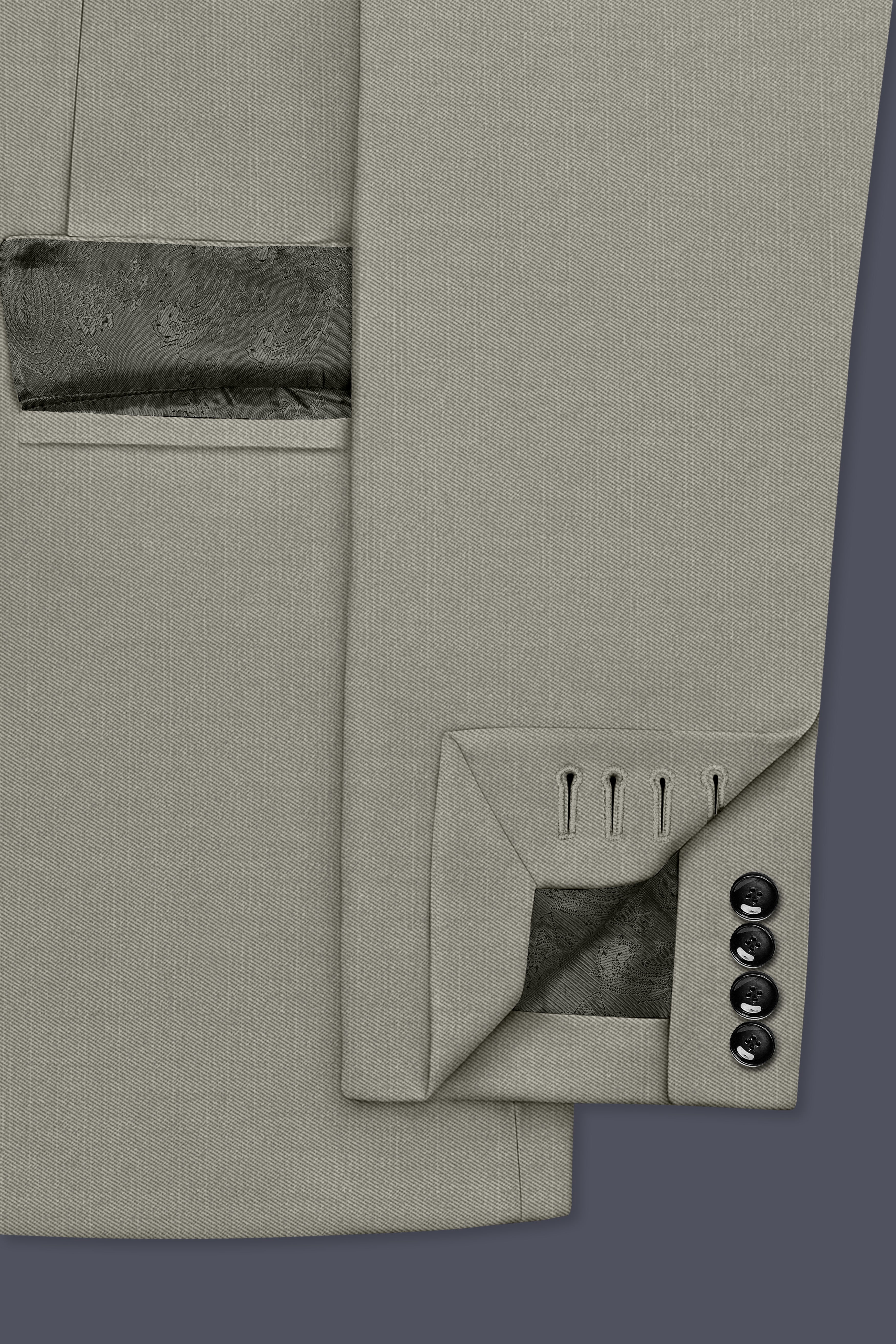 Viridian-Bandicoot Green Wool Rich Slight Stretch Double Breasted Suit