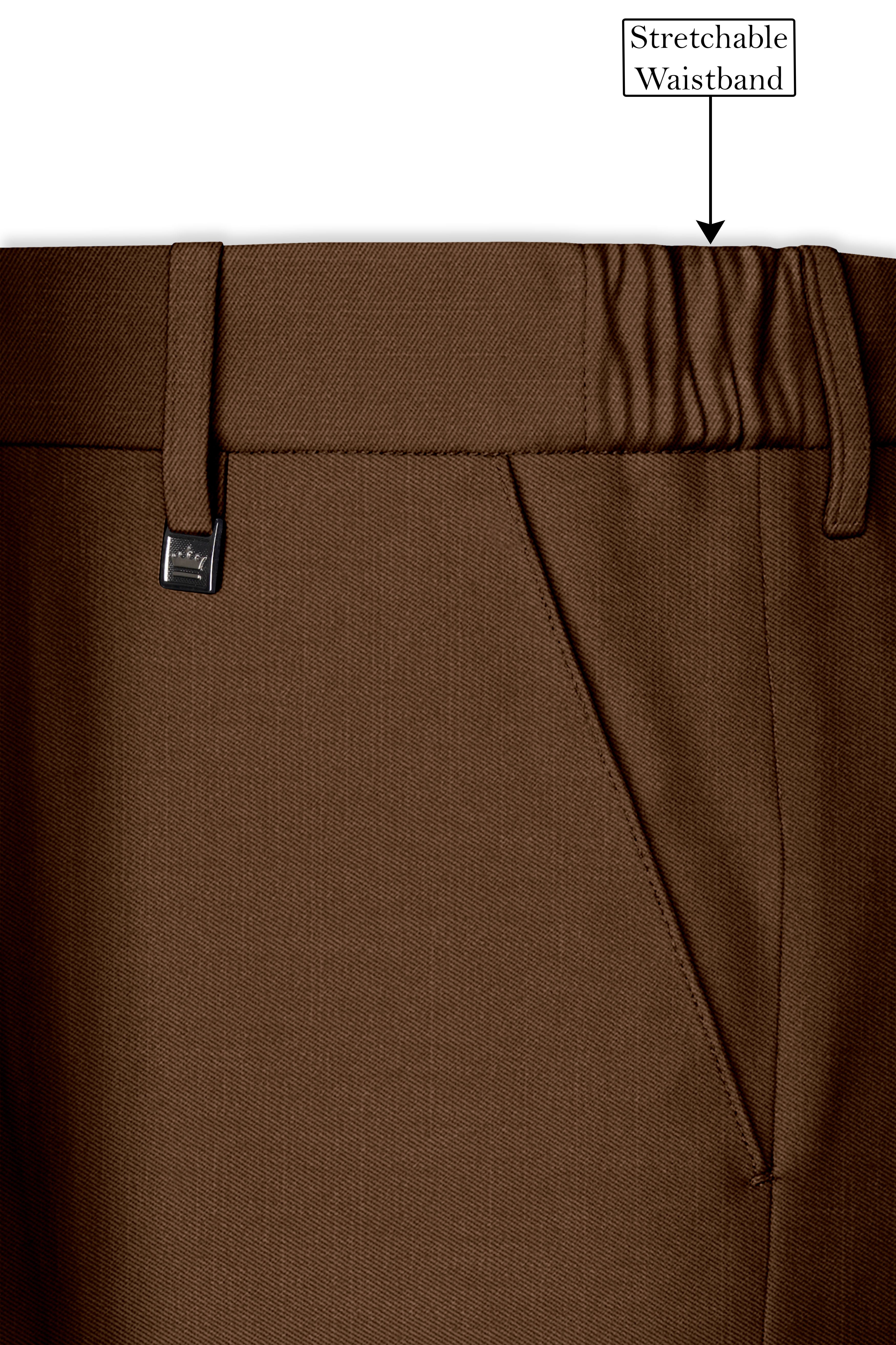 Havron-Derby Brown Wool Rich Slight Stretch Double Breasted Suit