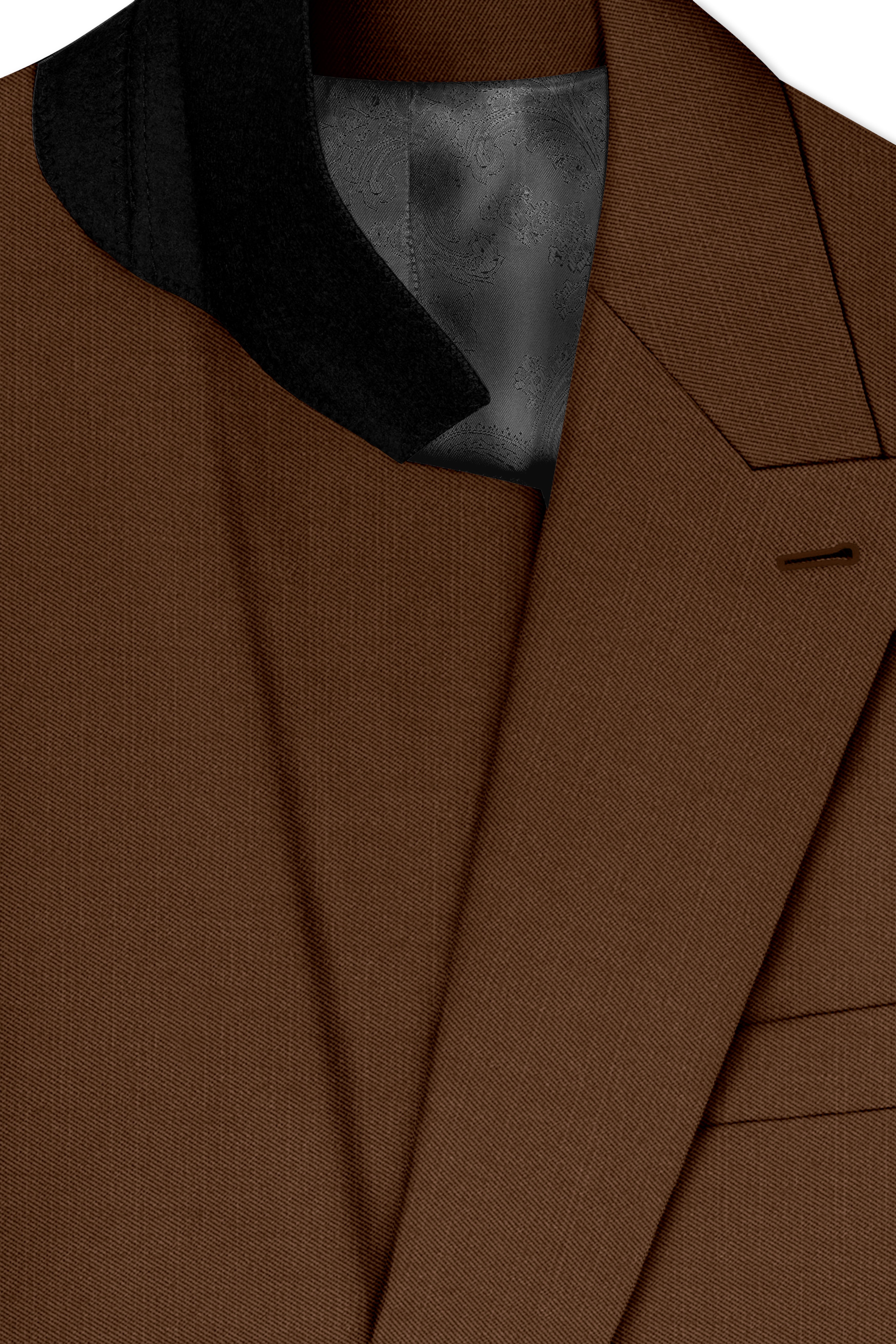 Havron-Derby Brown Wool Rich Slight Stretch Double Breasted Suit