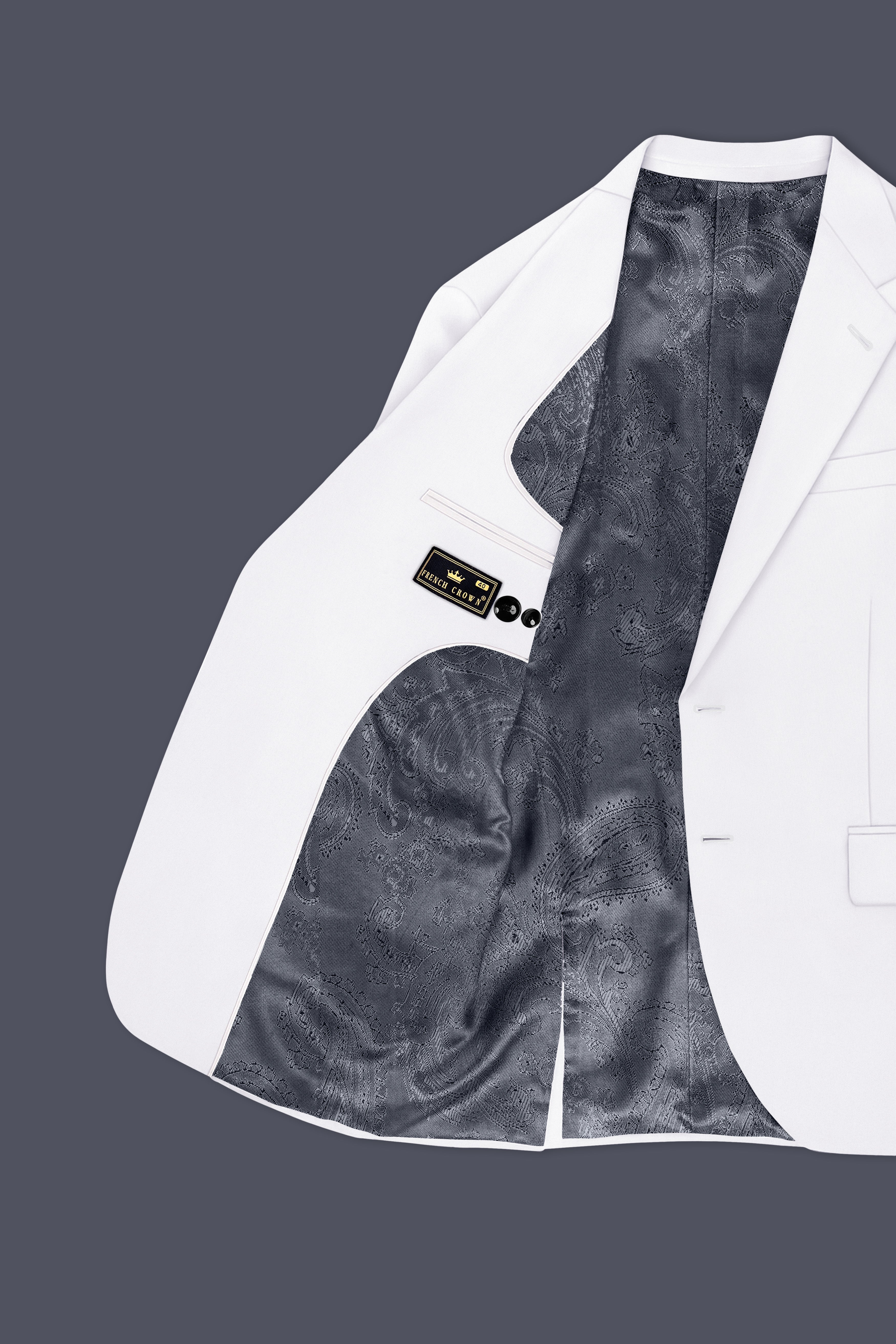 Aurello-Bright White Slight Stretch Subtle Sheen Poly-Viscose Single Breasted Suit