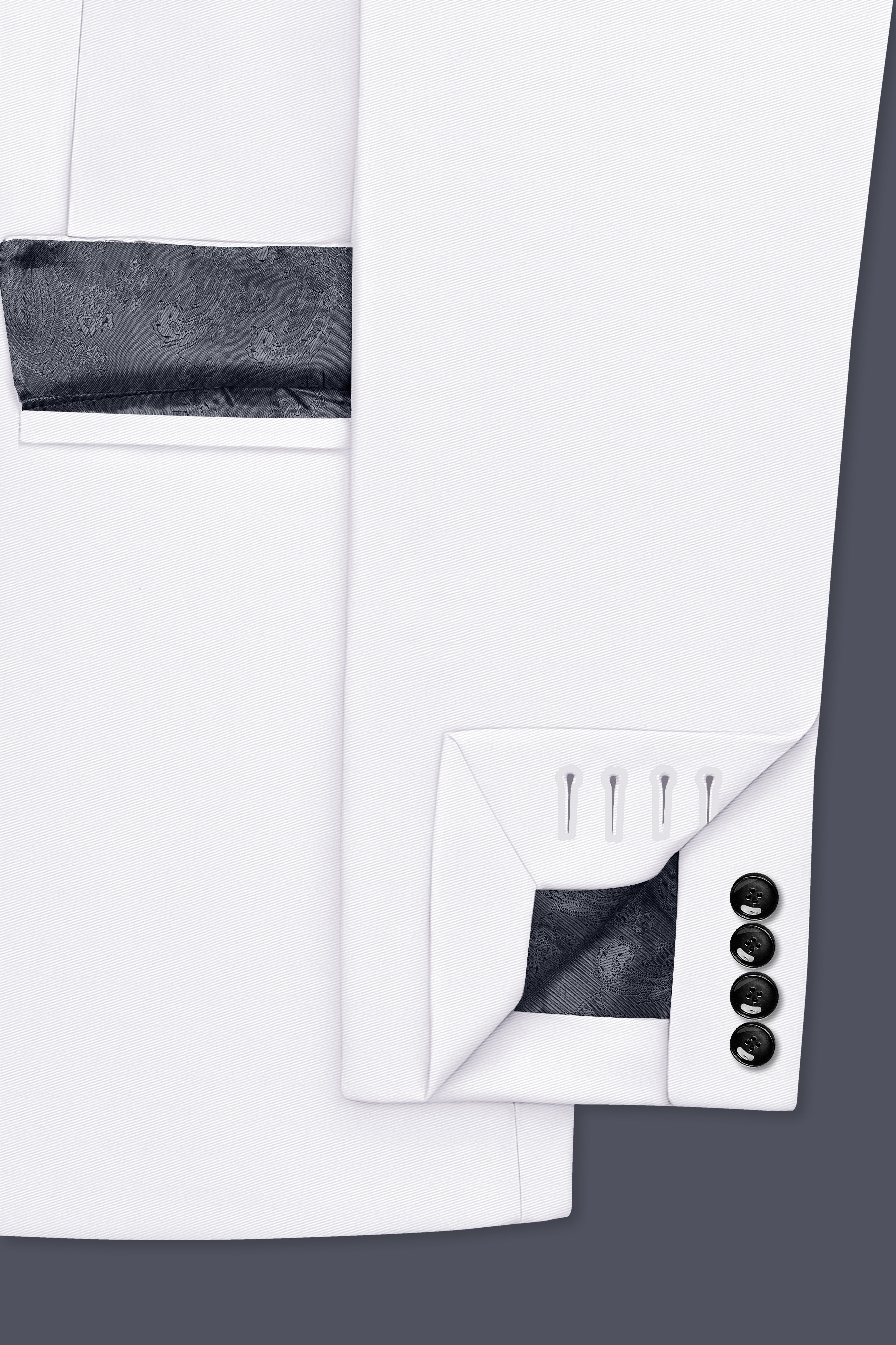 Aurello-Bright White Slight Stretch Subtle Sheen Poly-Viscose Single Breasted Suit