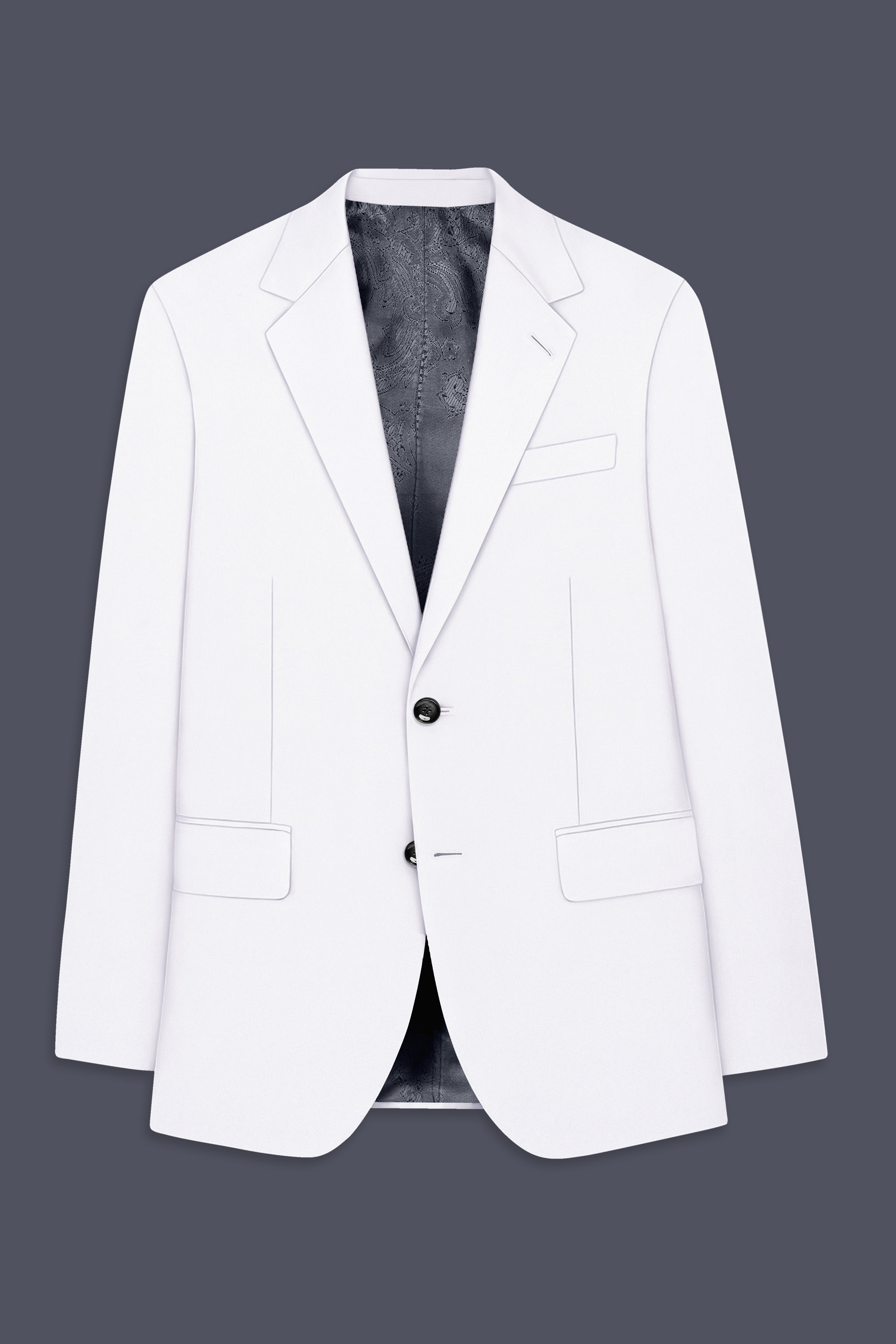 Aurello-Bright White Slight Stretch Subtle Sheen Poly-Viscose Single Breasted Suit