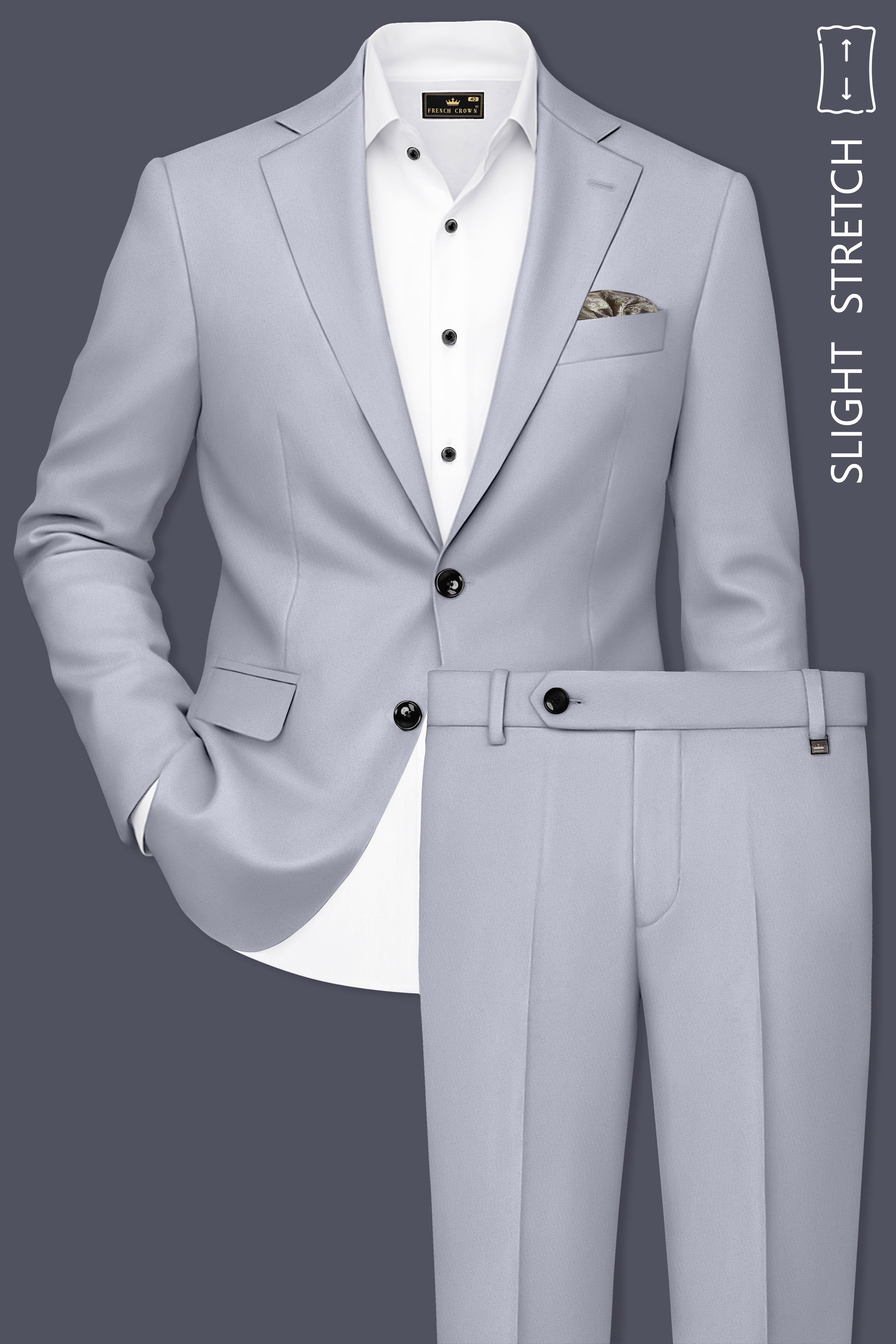 Ashvaro-Manatee Gray Slight Stretch Subtle Sheen Poly-Viscose Single Breasted Suit