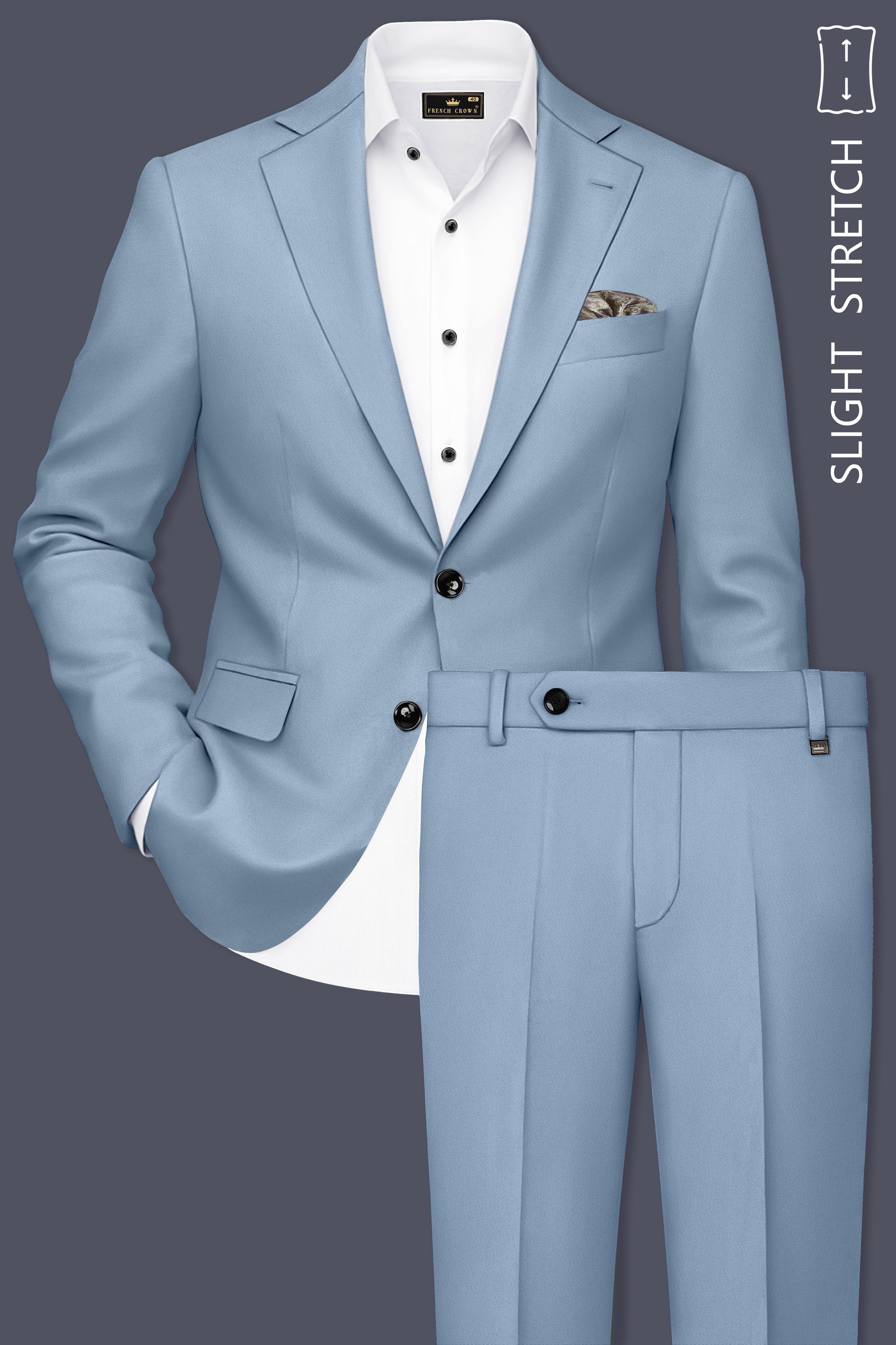 Velcian-Lynch Blue Slight Stretch Subtle Sheen Poly-Viscose Single Breasted Suit