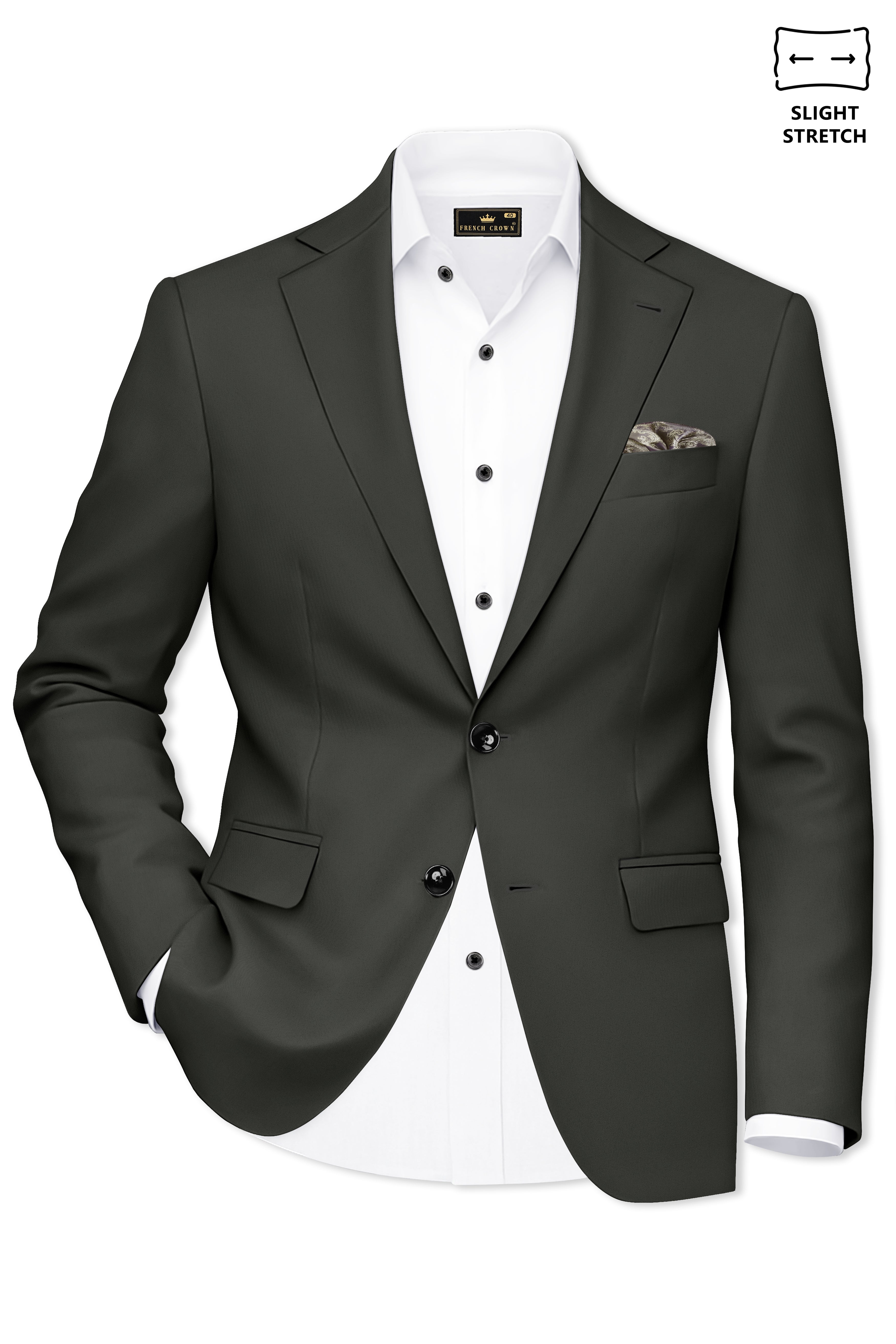 Emeron-Seaweed Green Slight Stretch Subtle Sheen Poly-Viscose Single Breasted Suit