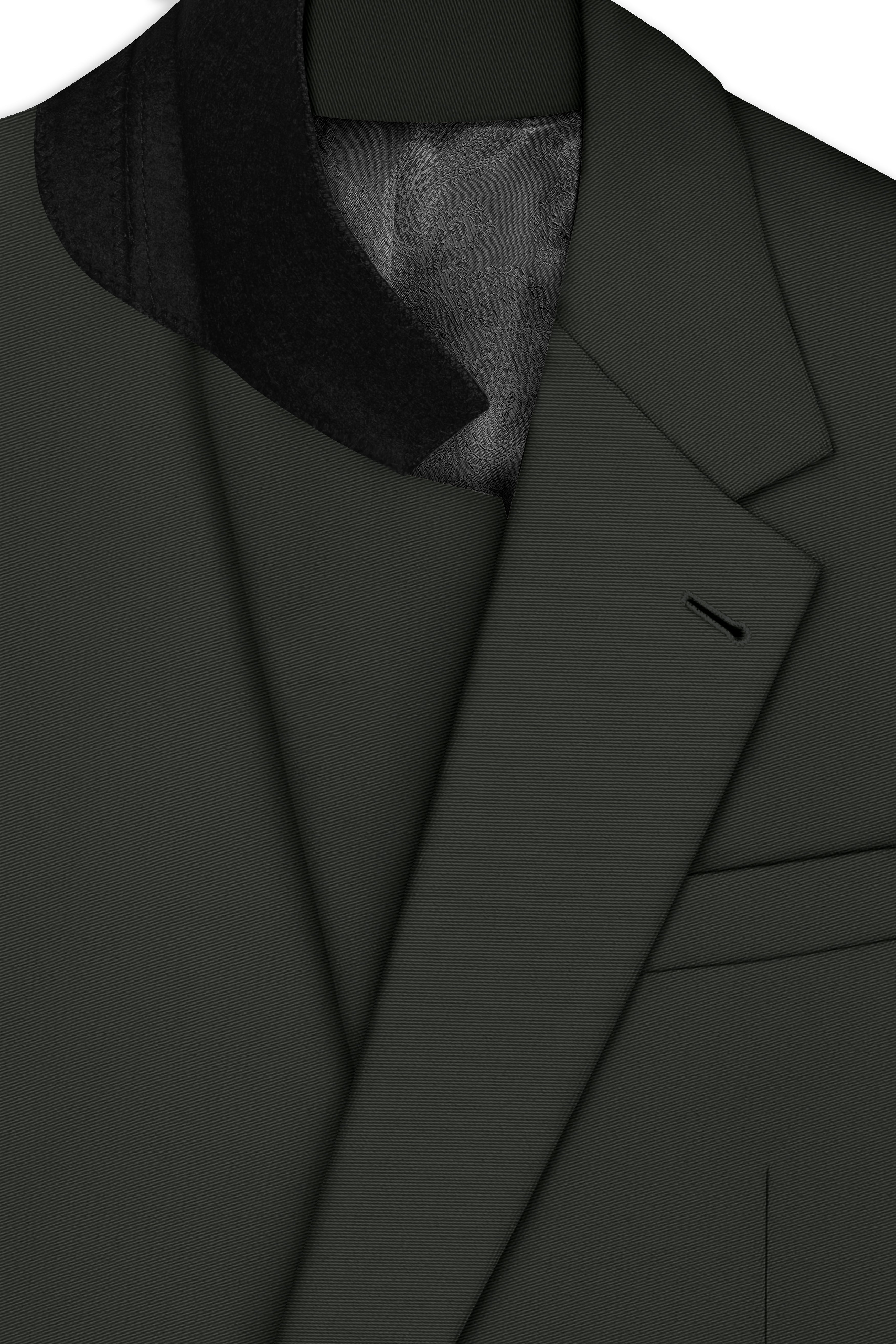 Emeron-Seaweed Green Slight Stretch Subtle Sheen Poly-Viscose Single Breasted Suit