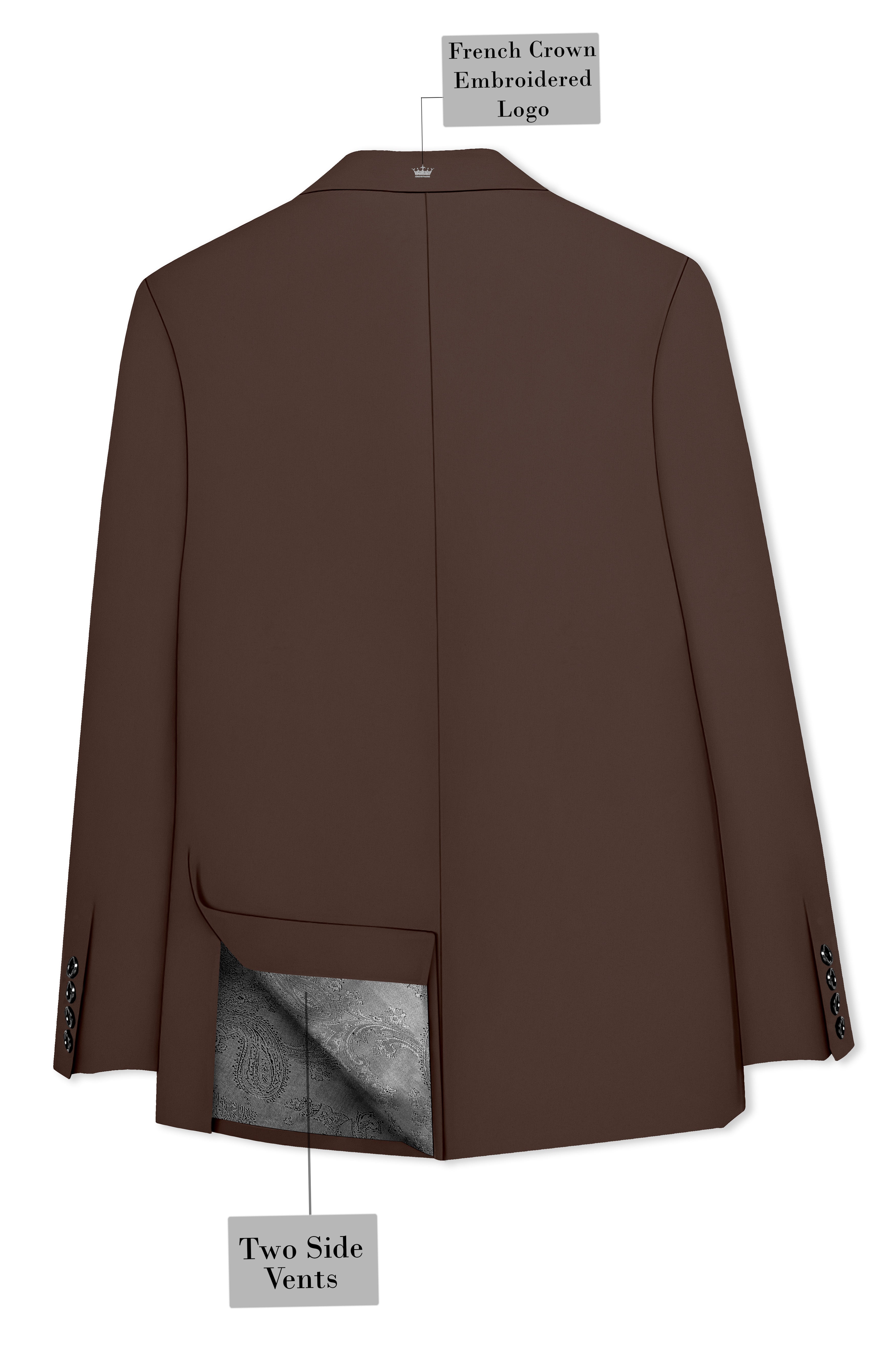 Dunaro-Taupe Brown Slight Stretch Subtle Sheen Poly-Viscose Single Breasted Suit