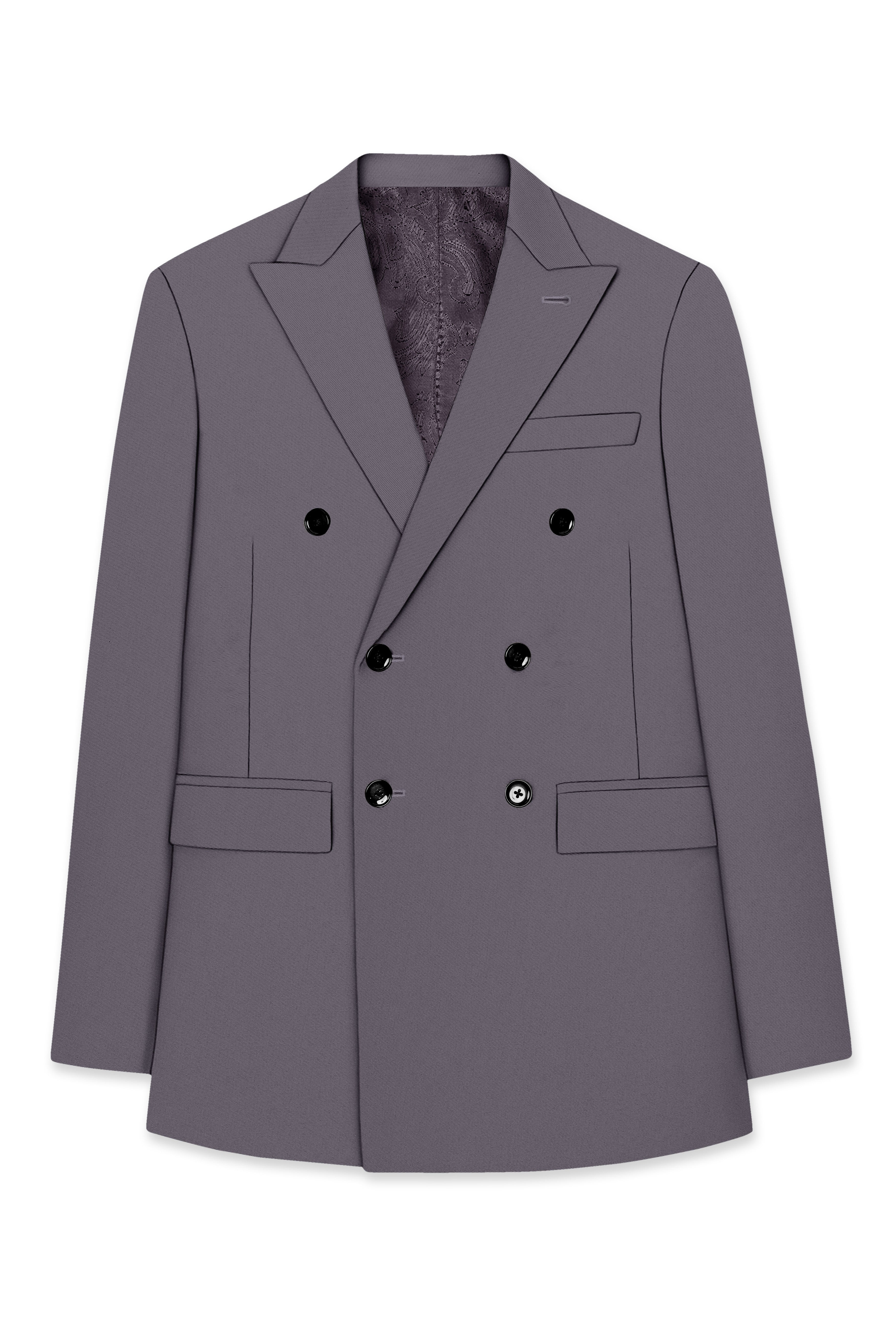 Veltrix-Fuscous Gray Slight Stretch Subtle Sheen Poly-Viscose Double Breasted Suit ST5524-DB-36, ST5524-DB-38, ST5524-DB-40, ST5524-DB-42, ST5524-DB-44, ST5524-DB-46, ST5524-DB-48, ST5524-DB-50, ST5524-DB-52, ST5524-DB-54, ST5524-DB-56, ST5524-DB-58, ST5524-DB-60