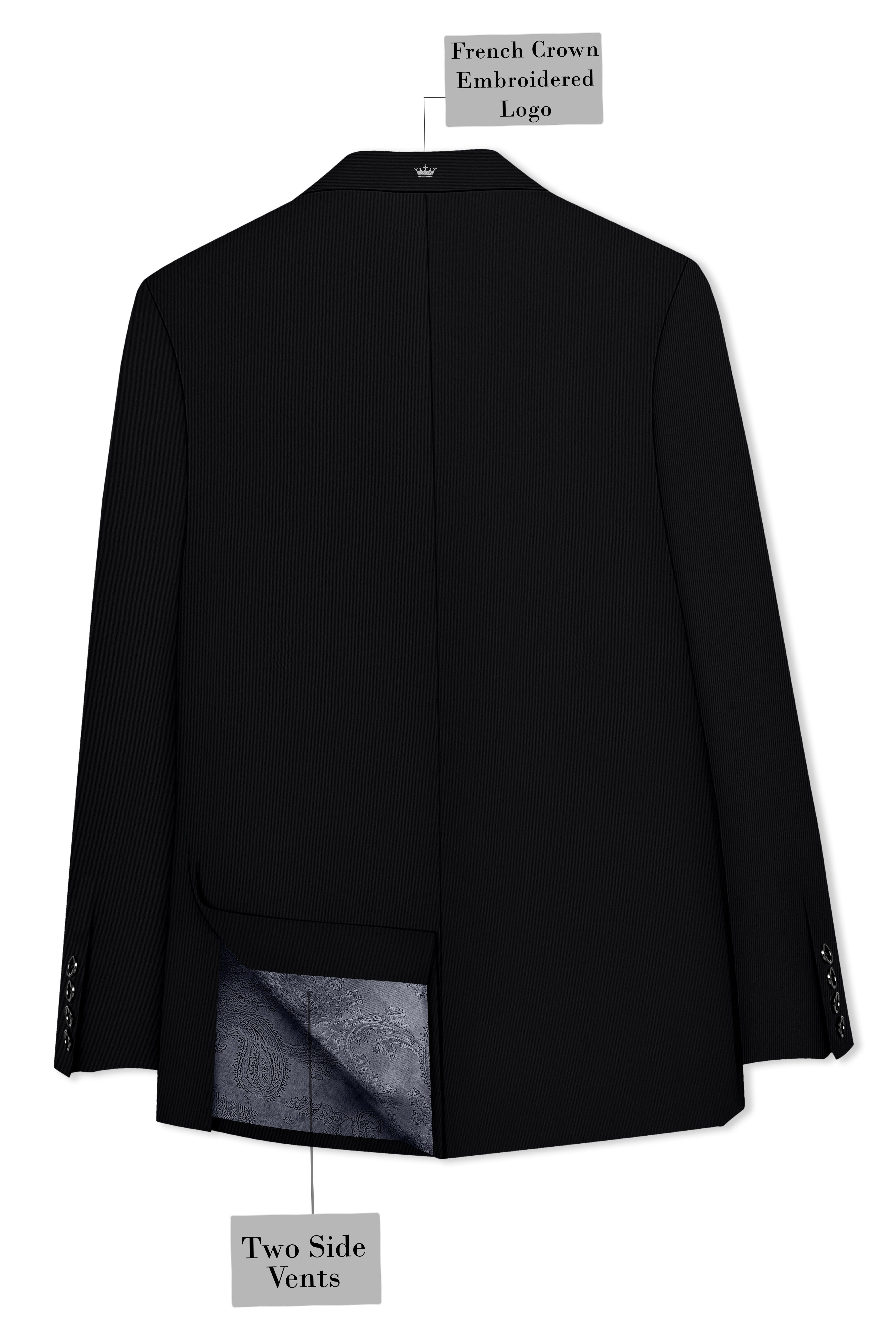 Obsidar-Jade Black Slight Stretch Subtle Sheen Poly-Viscose Double Breasted Suit ST5526-DB-36, ST5526-DB-38, ST5526-DB-40, ST5526-DB-42, ST5526-DB-44, ST5526-DB-46, ST5526-DB-48, ST5526-DB-50, ST5526-DB-52, ST5526-DB-54, ST5526-DB-56, ST5526-DB-58, ST5526-DB-60