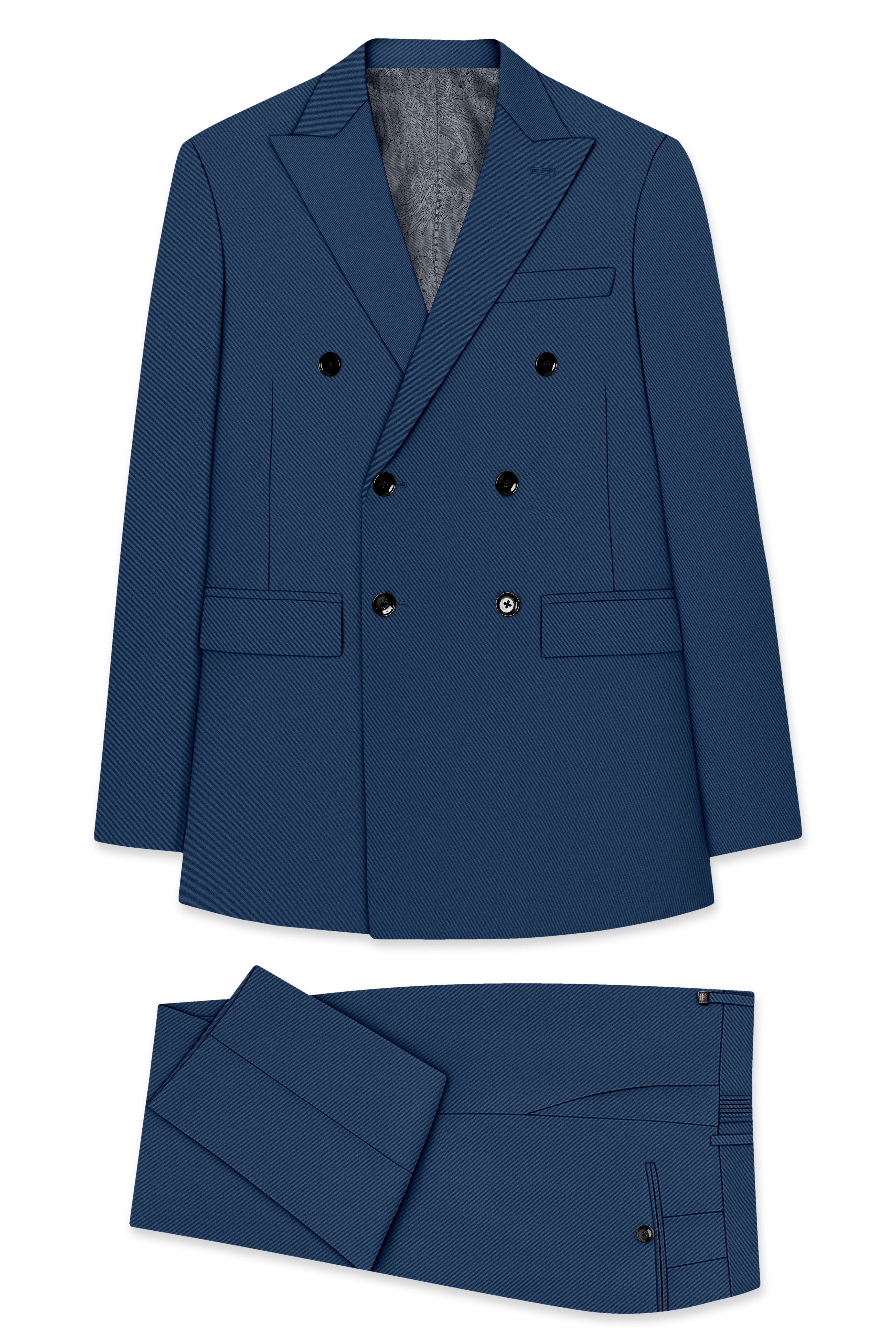 Azuron-Rhino Blue Slight Stretch Subtle Sheen Poly-Viscose Double Breasted Suit ST5527-DB-36, ST5527-DB-38, ST5527-DB-40, ST5527-DB-42, ST5527-DB-44, ST5527-DB-46, ST5527-DB-48, ST5527-DB-50, ST5527-DB-52, ST5527-DB-54, ST5527-DB-56, ST5527-DB-58, ST5527-DB-60