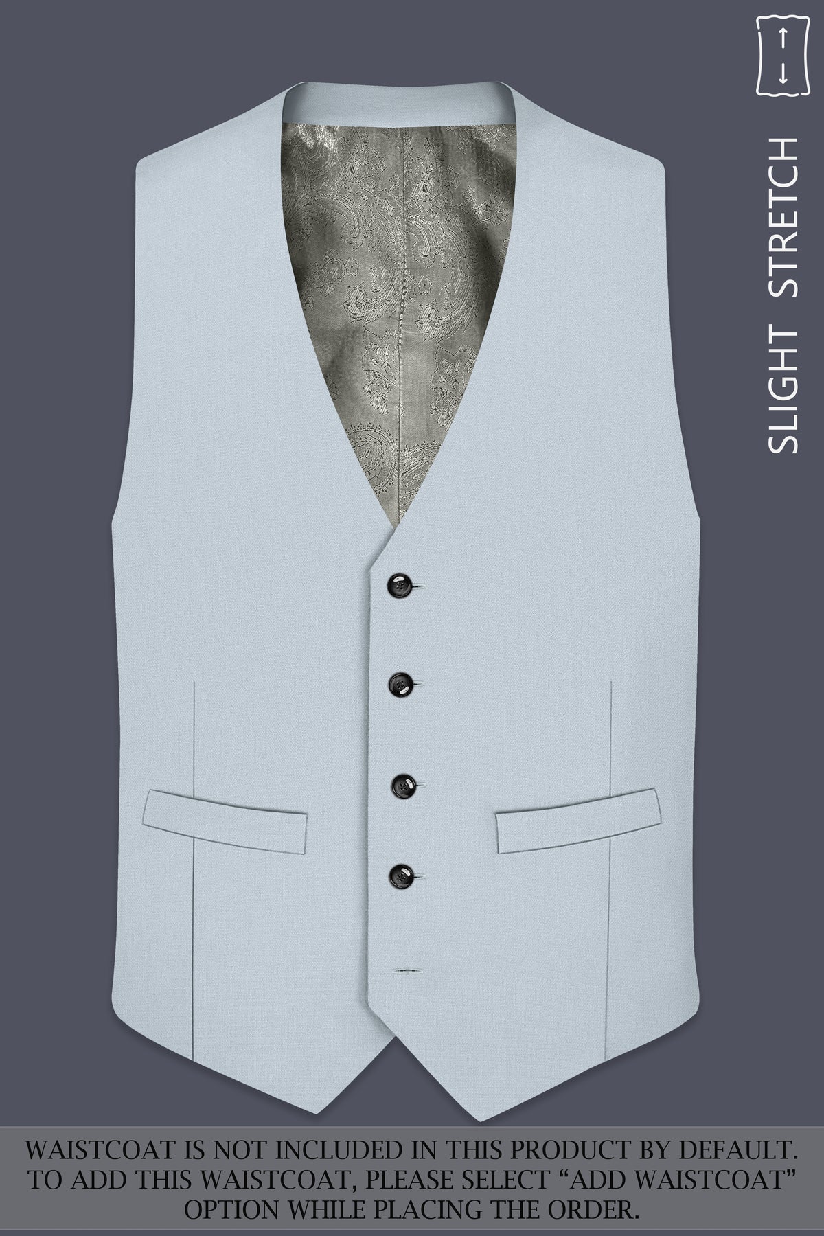 Prism-Chalice Gray Diamond Textured Wool Rich Slight Stretch Single Breasted Suit