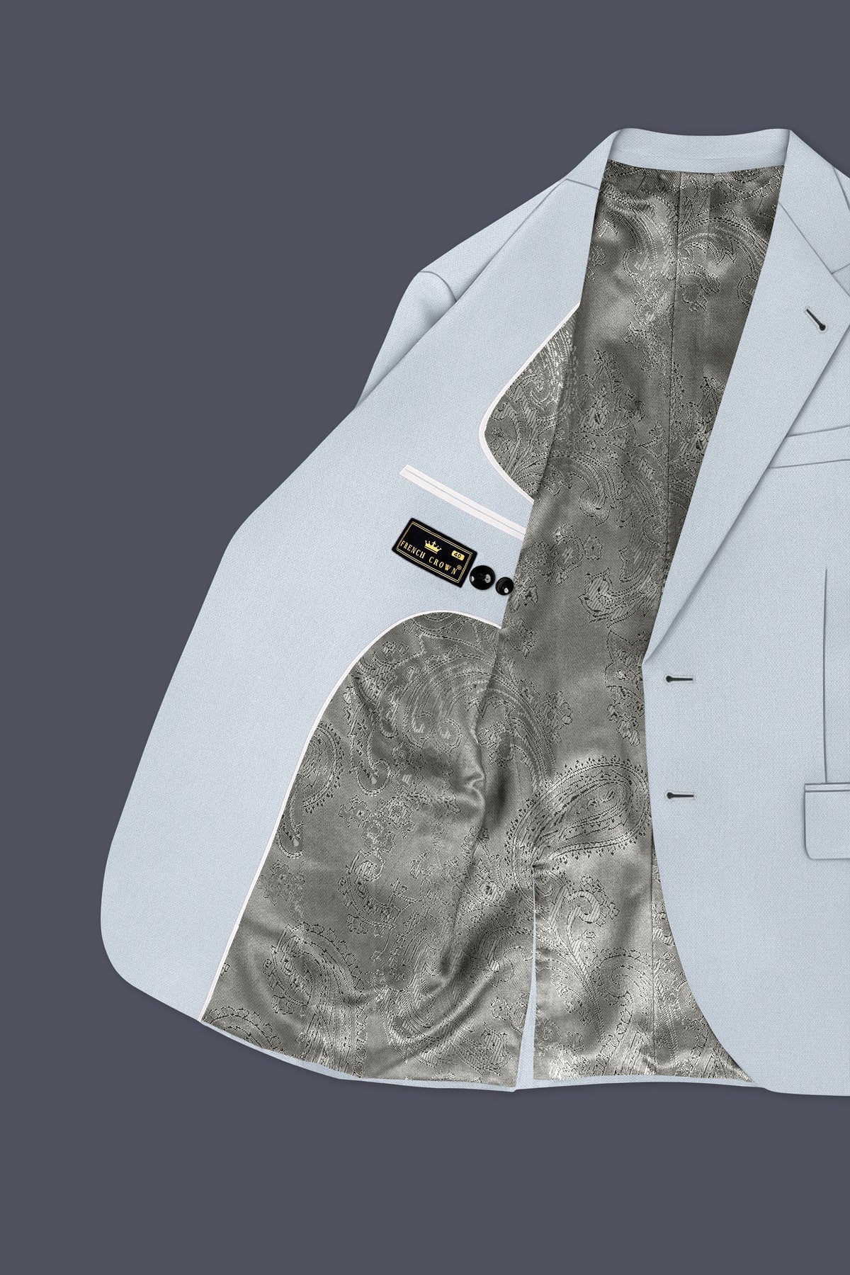 Prism-Chalice Gray Diamond Textured Wool Rich Slight Stretch Single Breasted Suit