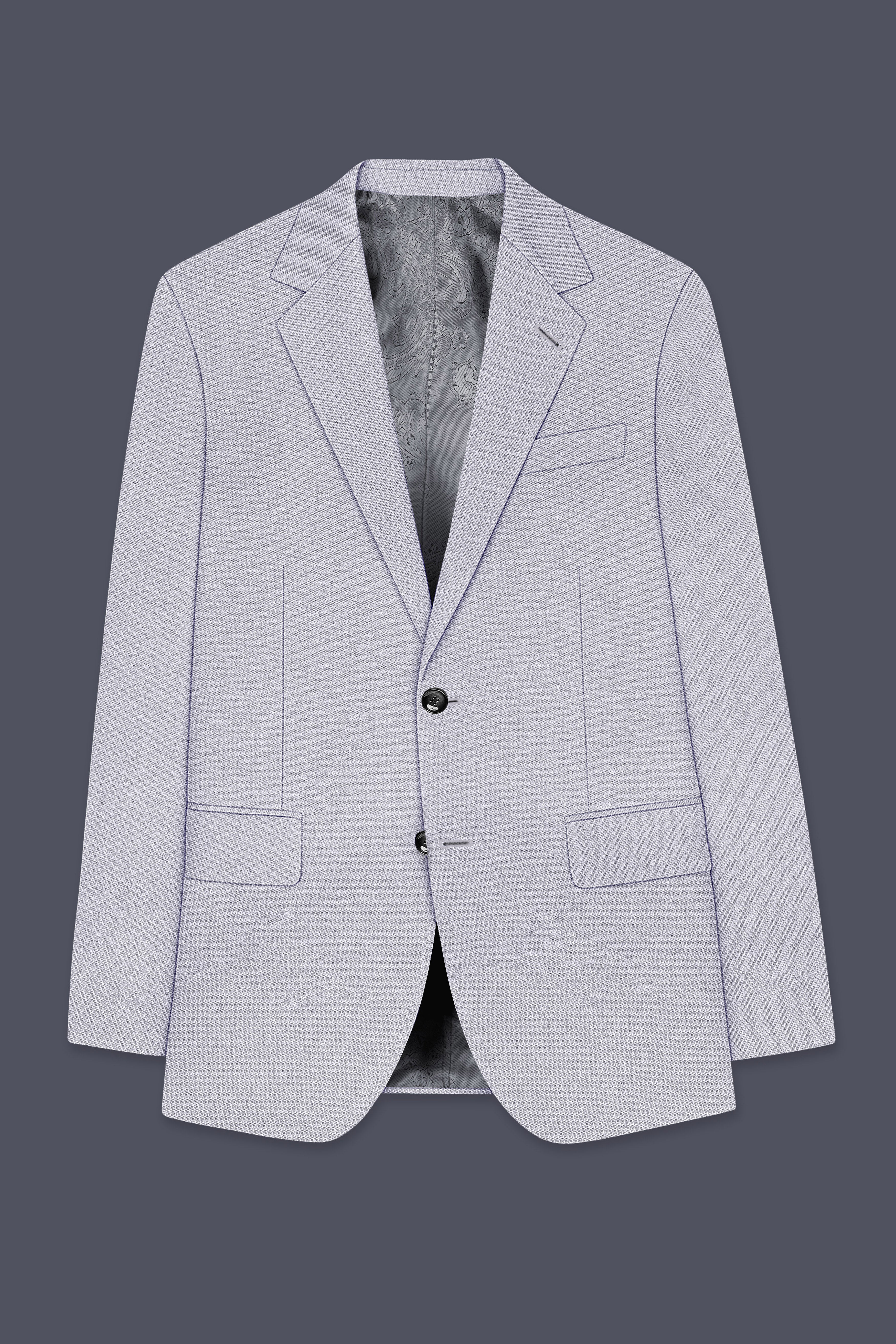 Prism-Chalice Gray Diamond Textured Wool Rich Slight Stretch Single Breasted Suit