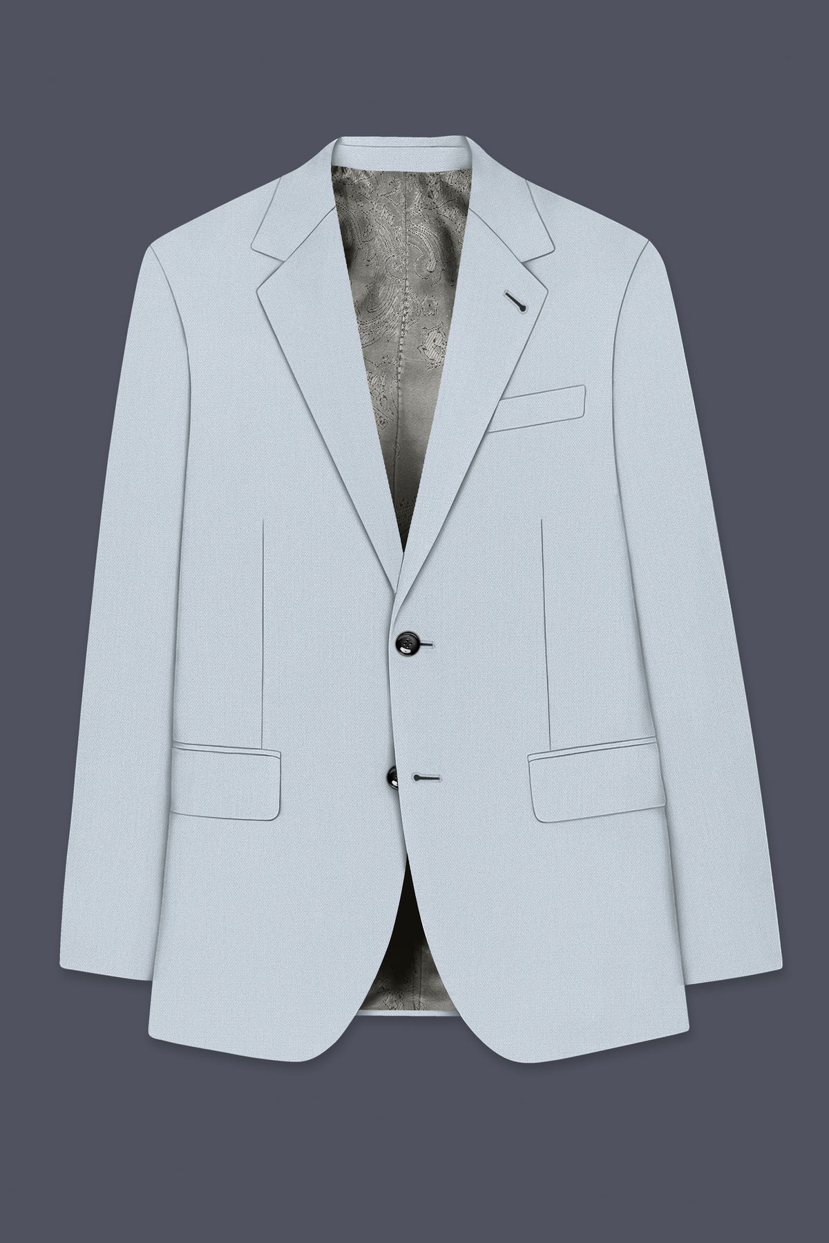 Prism-Chalice Gray Diamond Textured Wool Rich Slight Stretch Single Breasted Suit