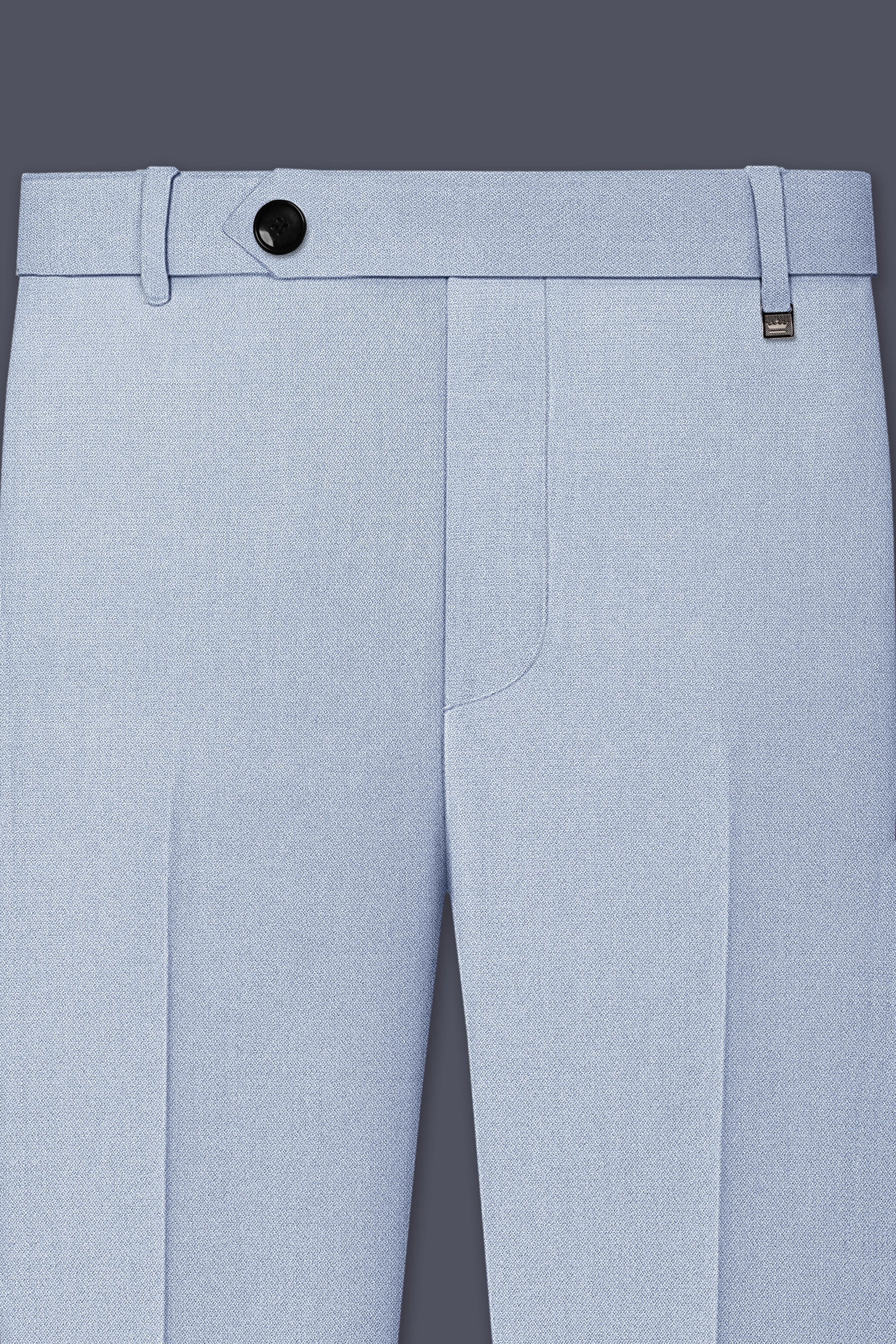 Azure-Heather Blue Diamond Textured Wool Rich Slight Stretch Single Breasted Suit