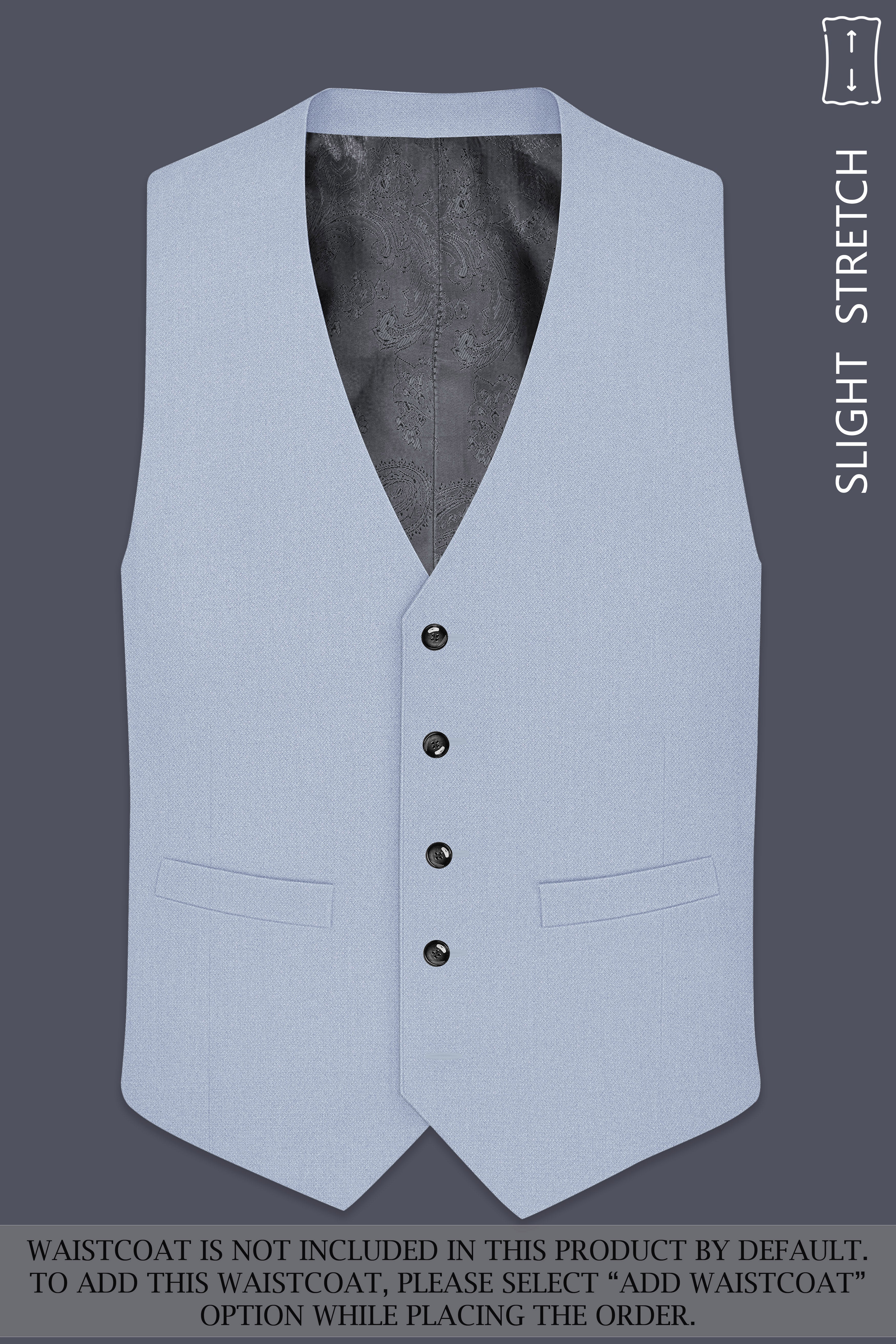 Azure-Heather Blue Diamond Textured Wool Rich Slight Stretch Single Breasted Suit