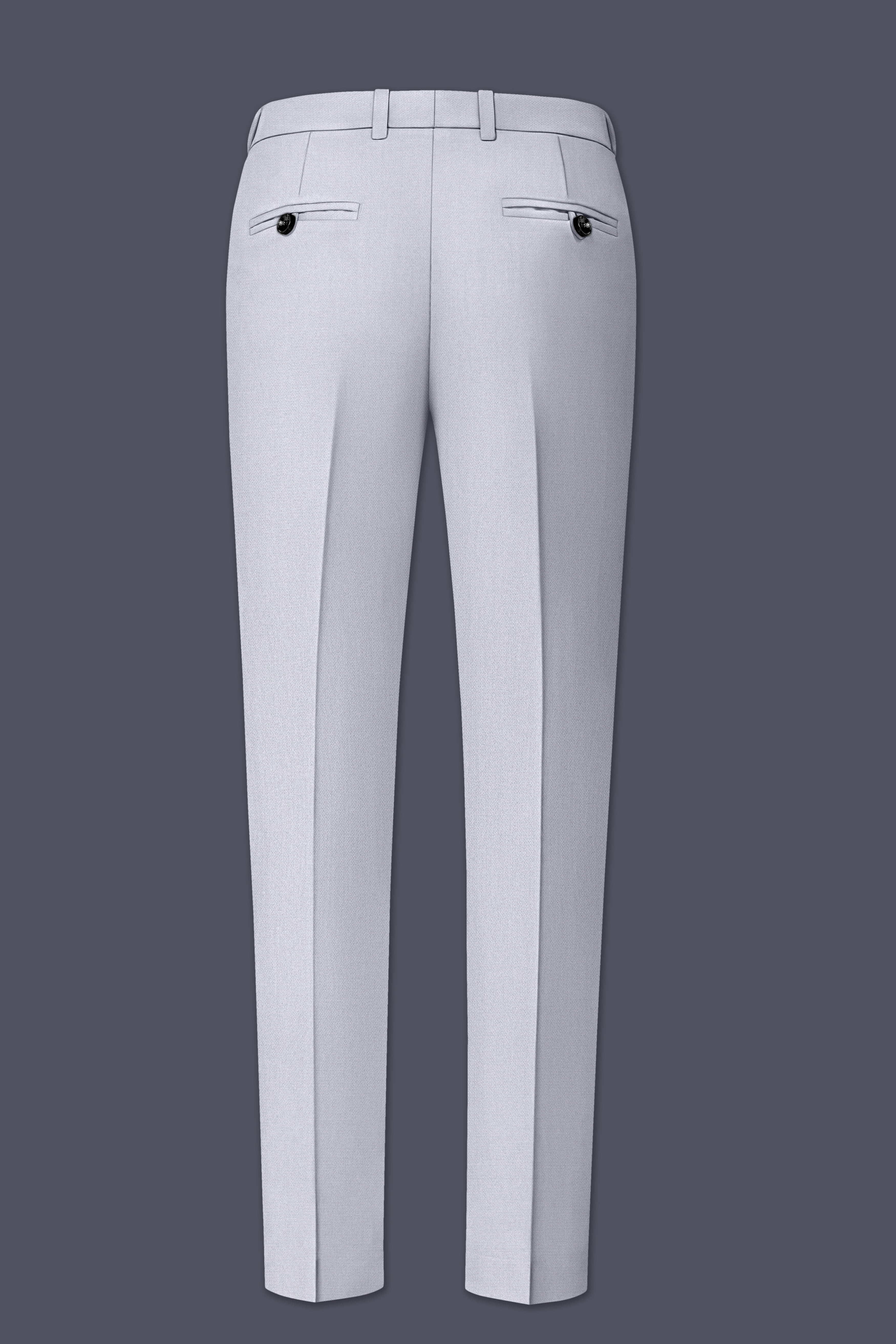 Mist-Spun Pearl Gray Diamond Textured Wool Rich Slight Stretch Single Breasted Suit