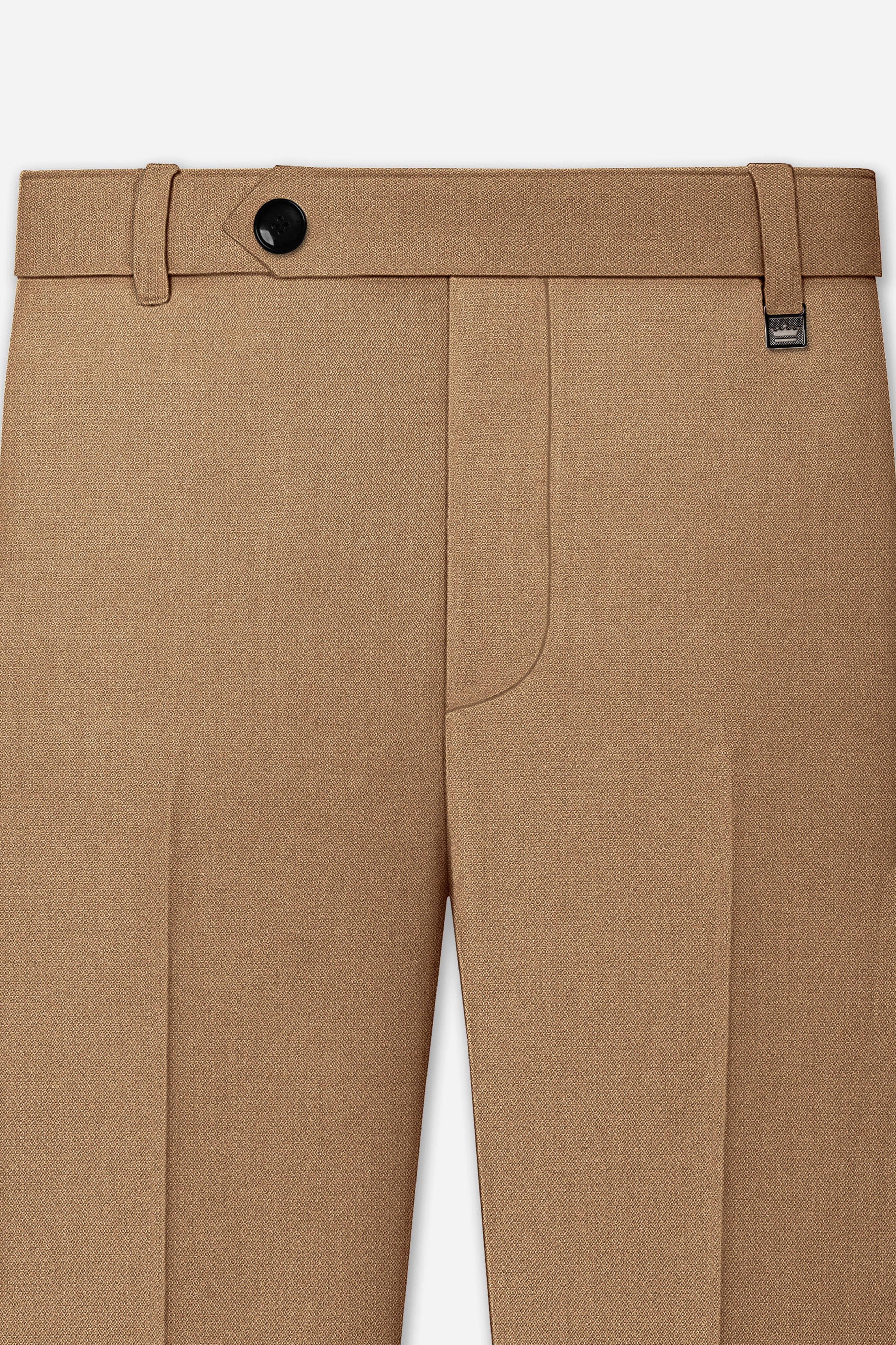 Sienna-Teak Brown Diamond Textured Wool Rich Slight Stretch Single Breasted Suit
