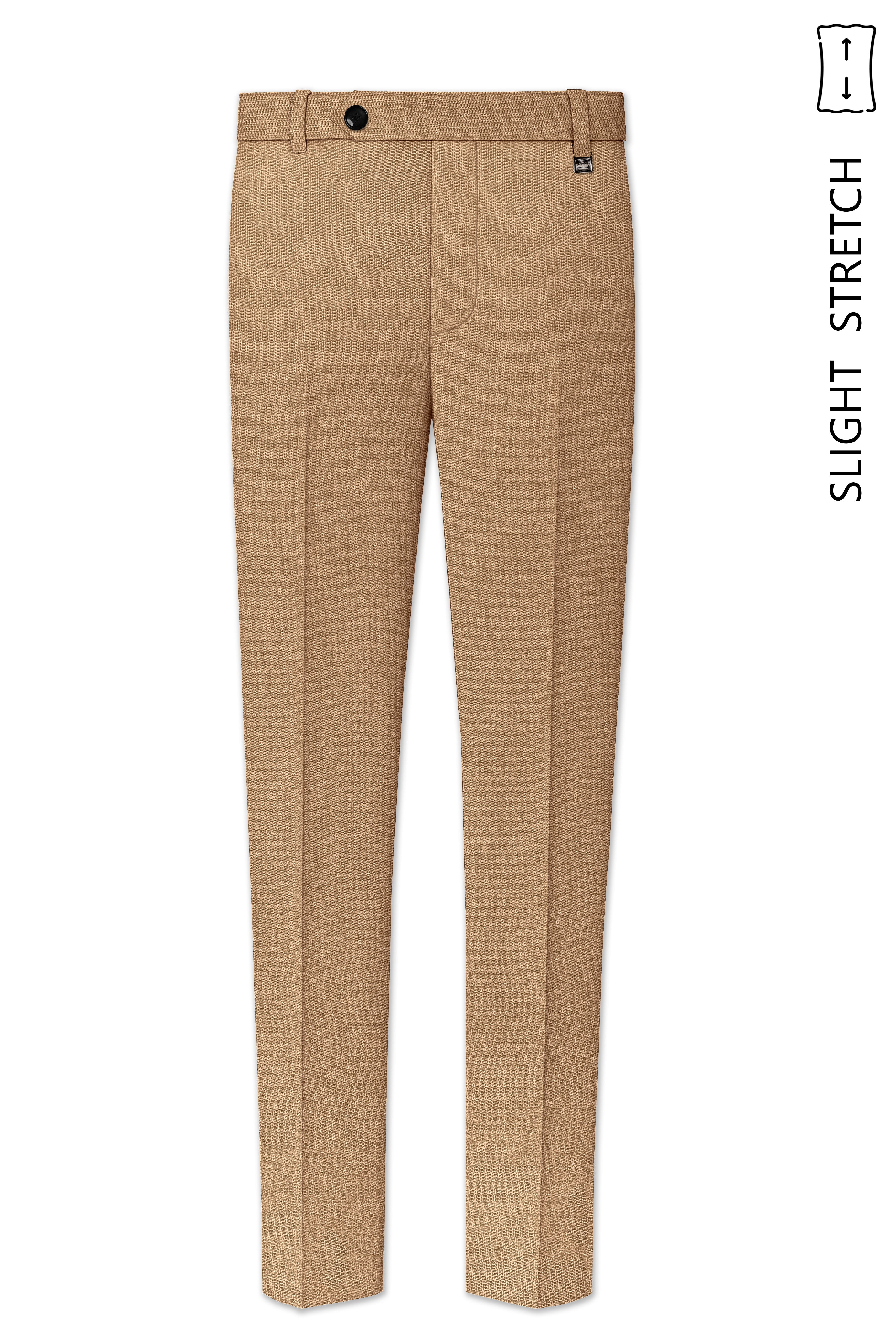 Sienna-Teak Brown Diamond Textured Wool Rich Slight Stretch Single Breasted Suit