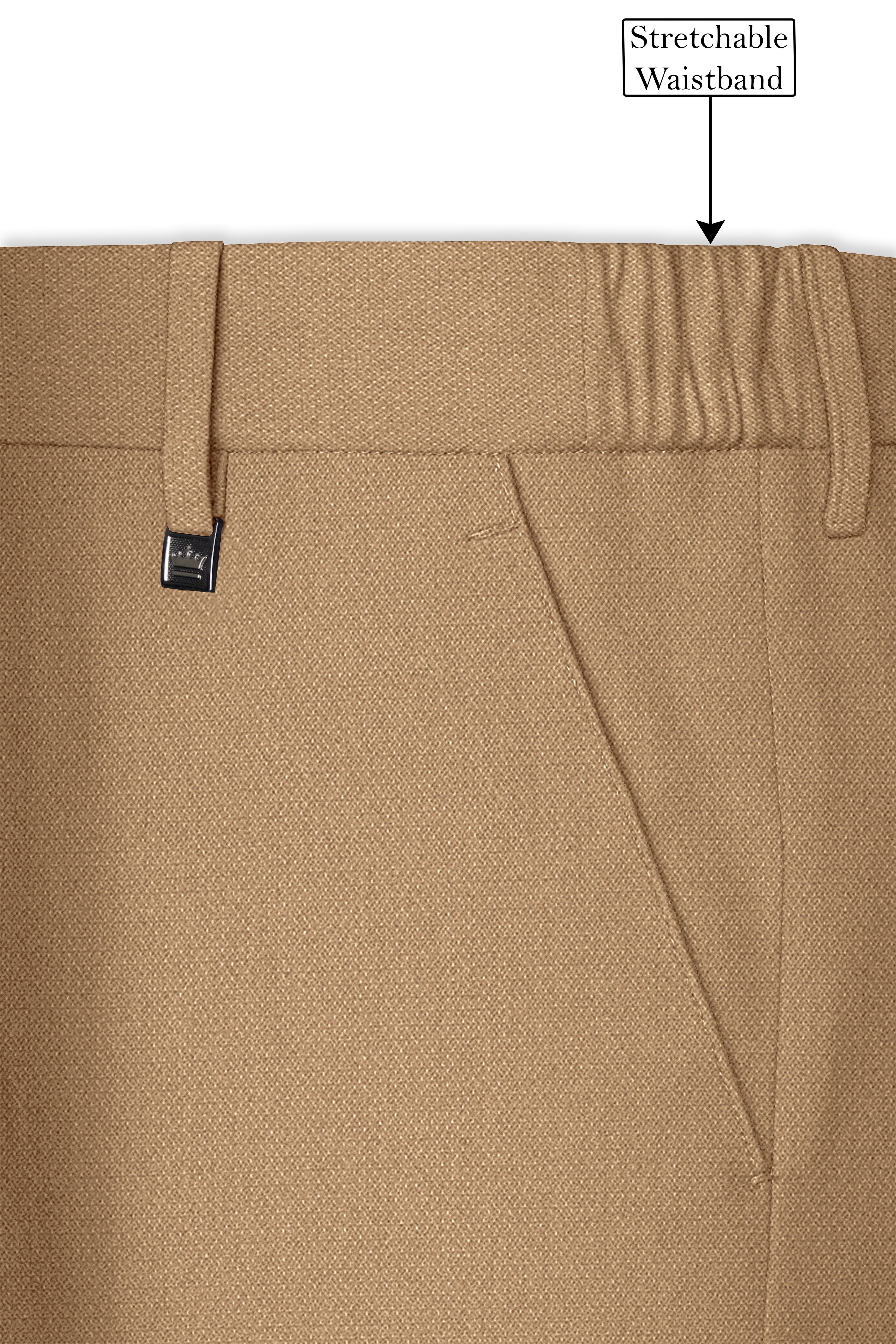 Sienna-Teak Brown Diamond Textured Wool Rich Slight Stretch Single Breasted Suit