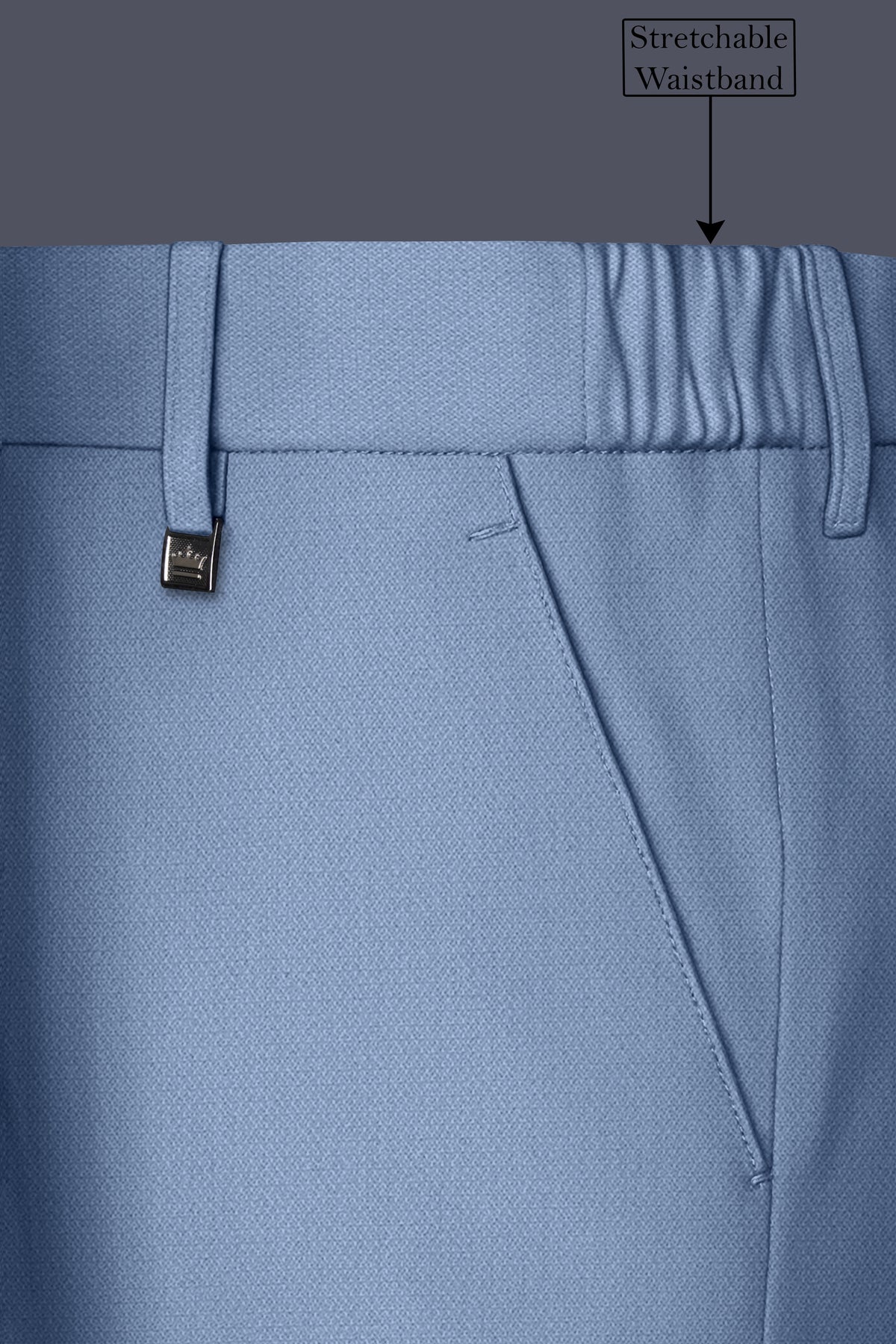 Harbor-Waterloo Blue Diamond Textured Wool Rich Slight Stretch Single Breasted Suit