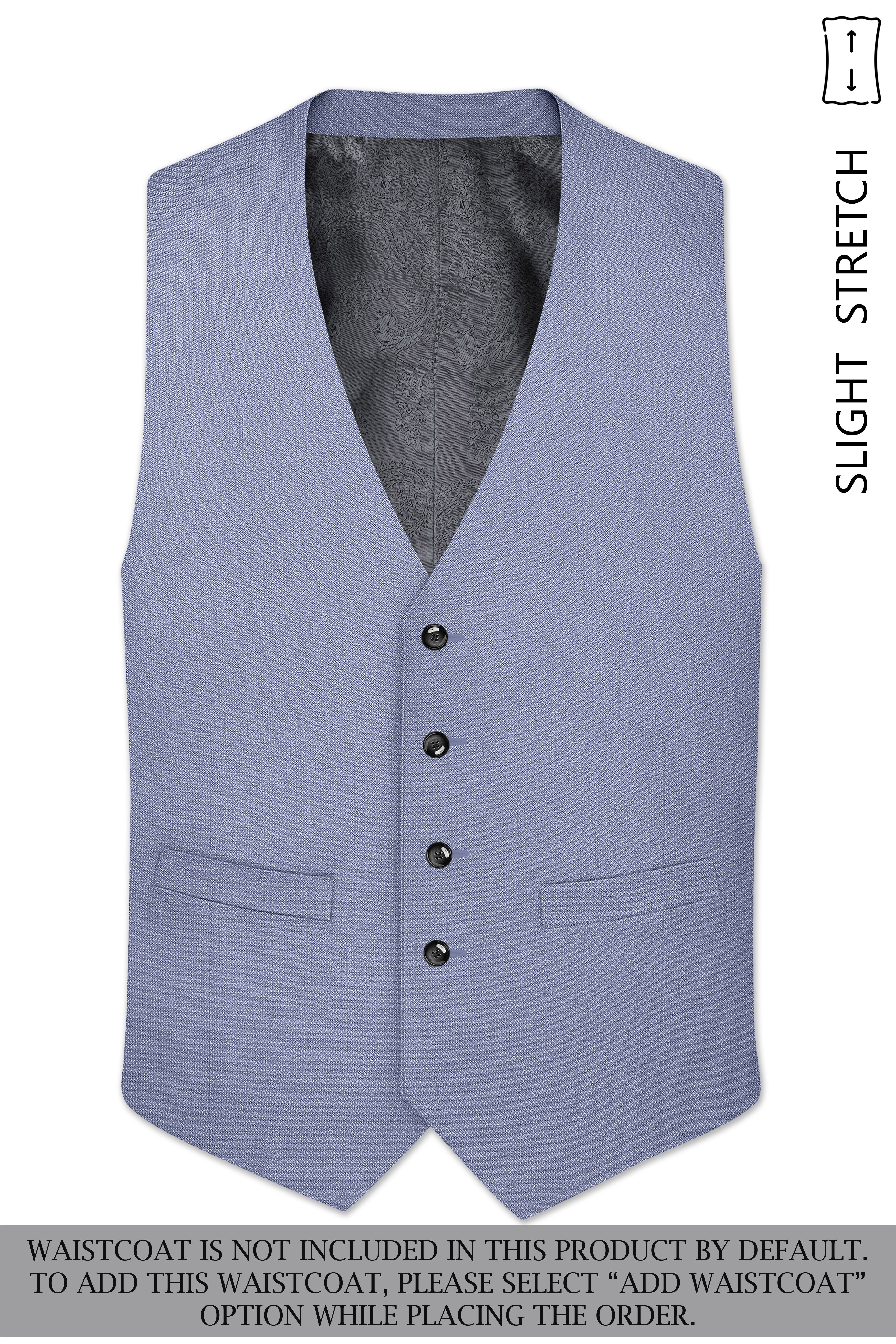 Harbor-Waterloo Blue Diamond Textured Wool Rich Slight Stretch Single Breasted Suit