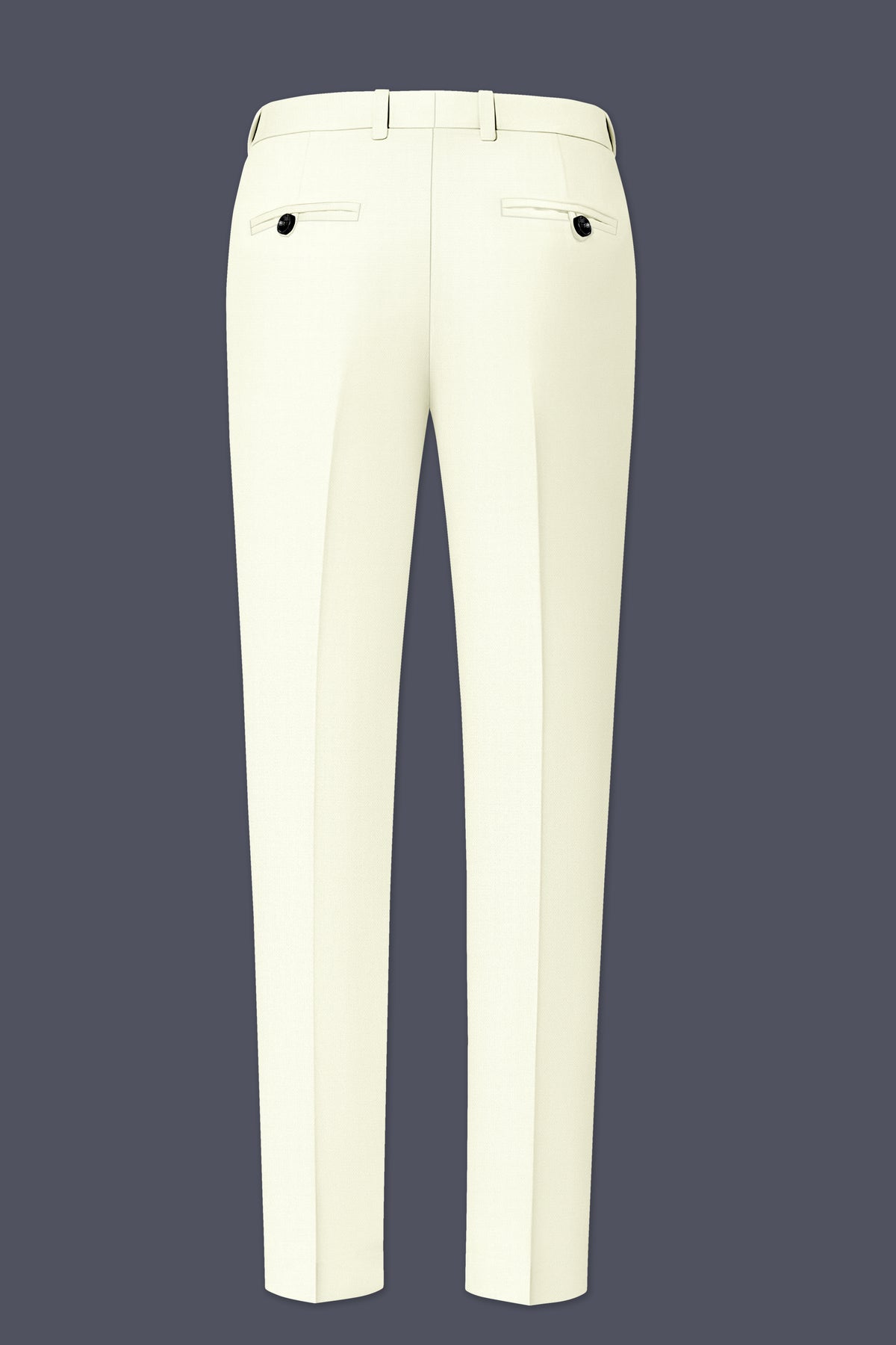 Ecru-Merino Off White Diamond Textured Wool Rich Slight Stretch Single Breasted Suit