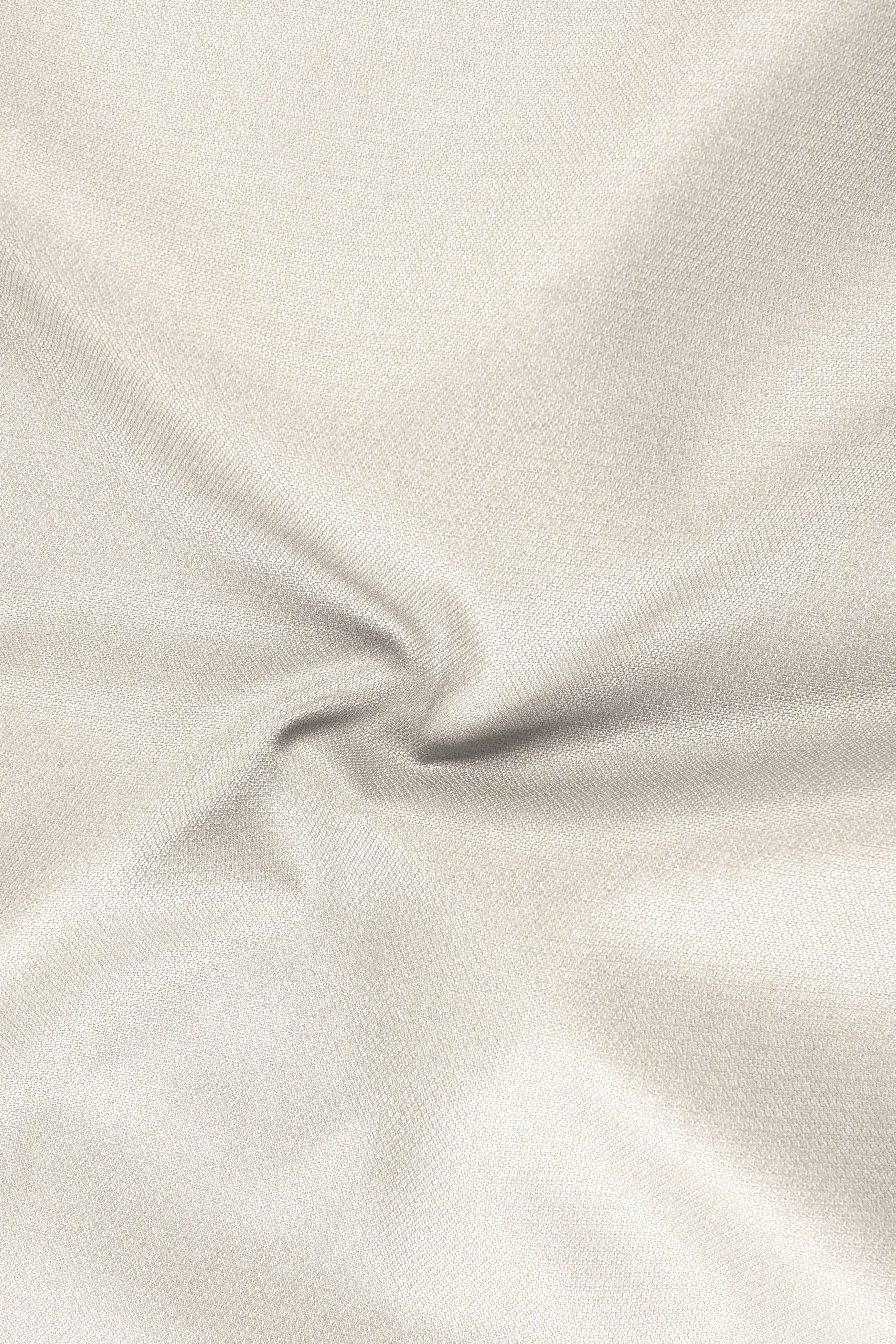Ecru-Merino Off White Diamond Textured Wool Rich Slight Stretch Single Breasted Suit