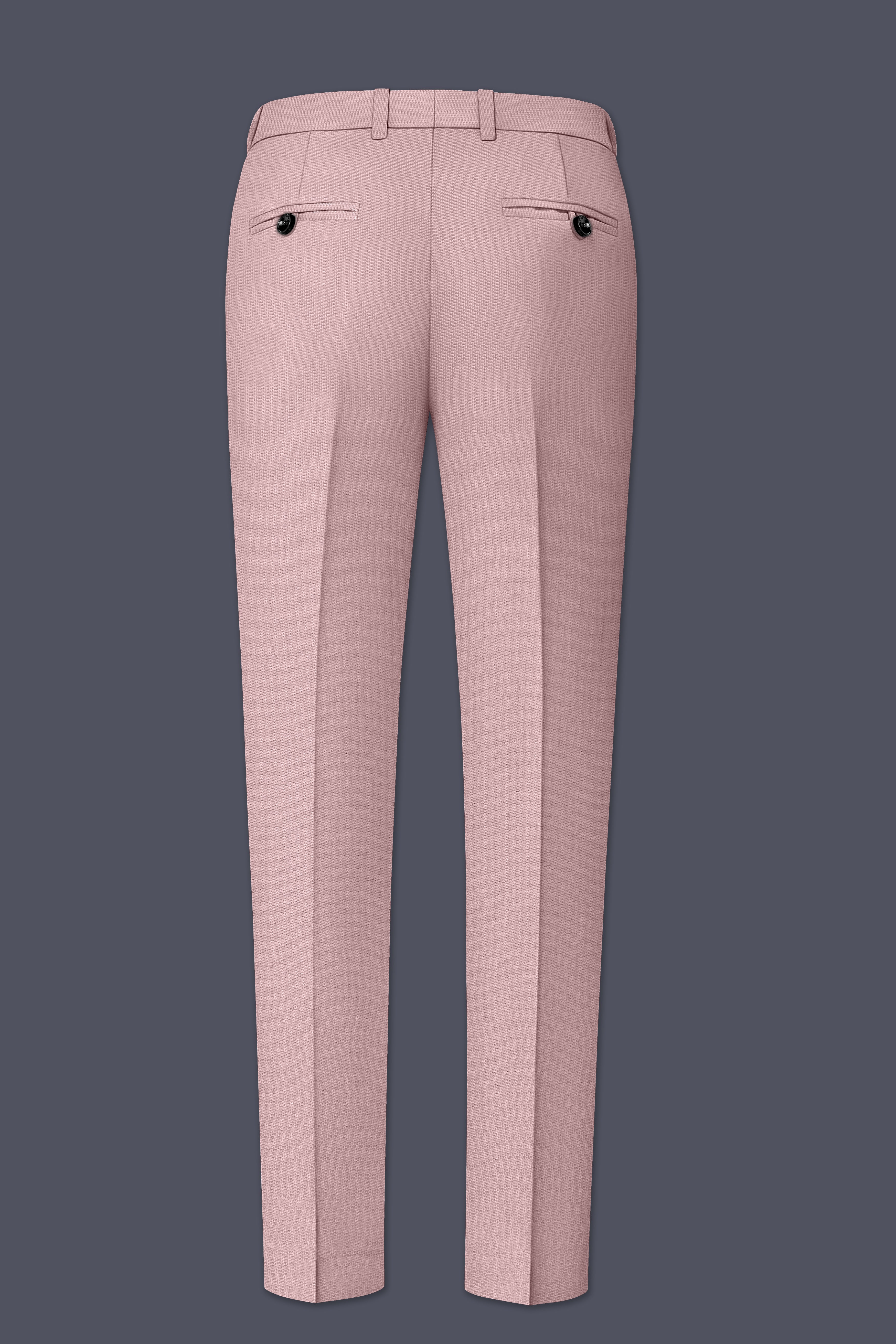 Aurore-Brandy Rose Pink Diamond Textured Wool Rich Slight Stretch Single Breasted Suit