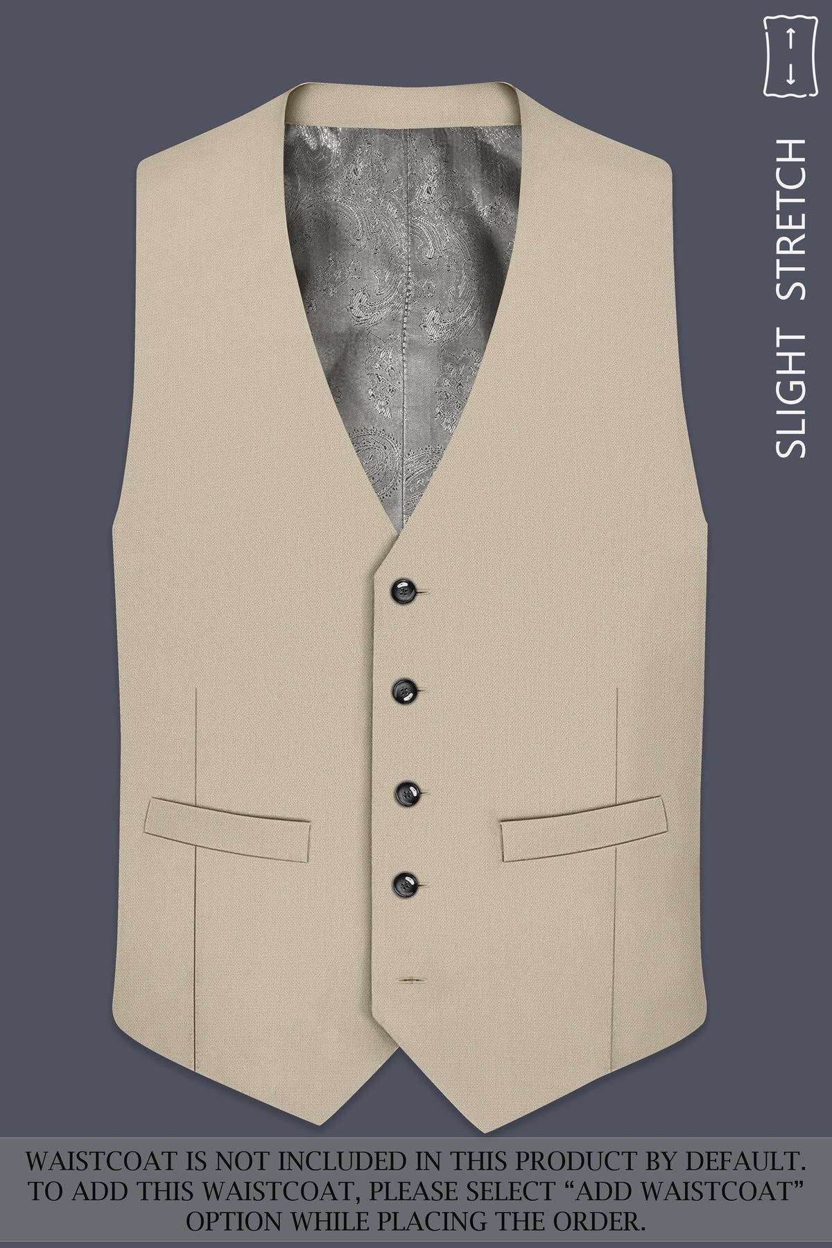 Vellum-Rodeo Cream Diamond Textured Wool Rich Slight Stretch Single Breasted Suit