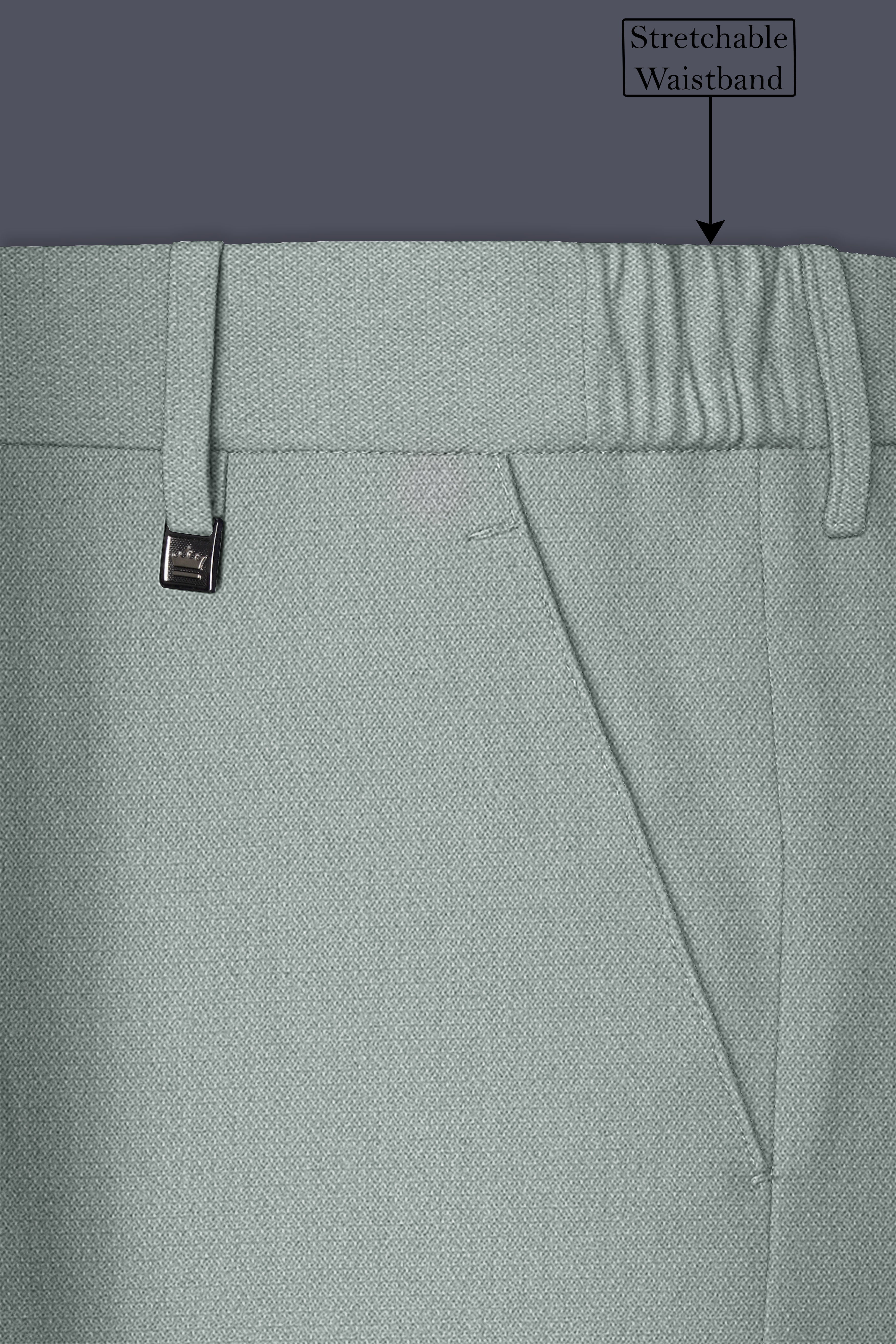 Sylvan-Cascade Green Diamond Textured Wool Rich Slight Stretch Single Breasted Suit