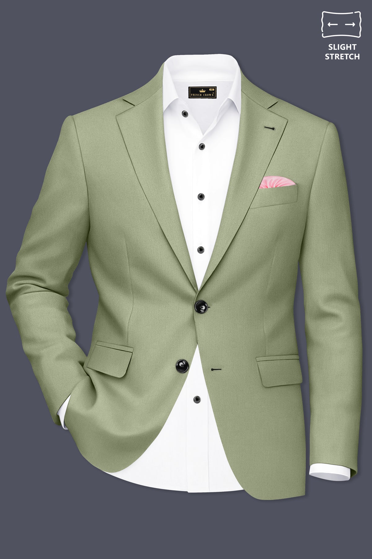 Verdo-Pablo Green Diamond Textured Wool Rich Slight Stretch Single Breasted Suit