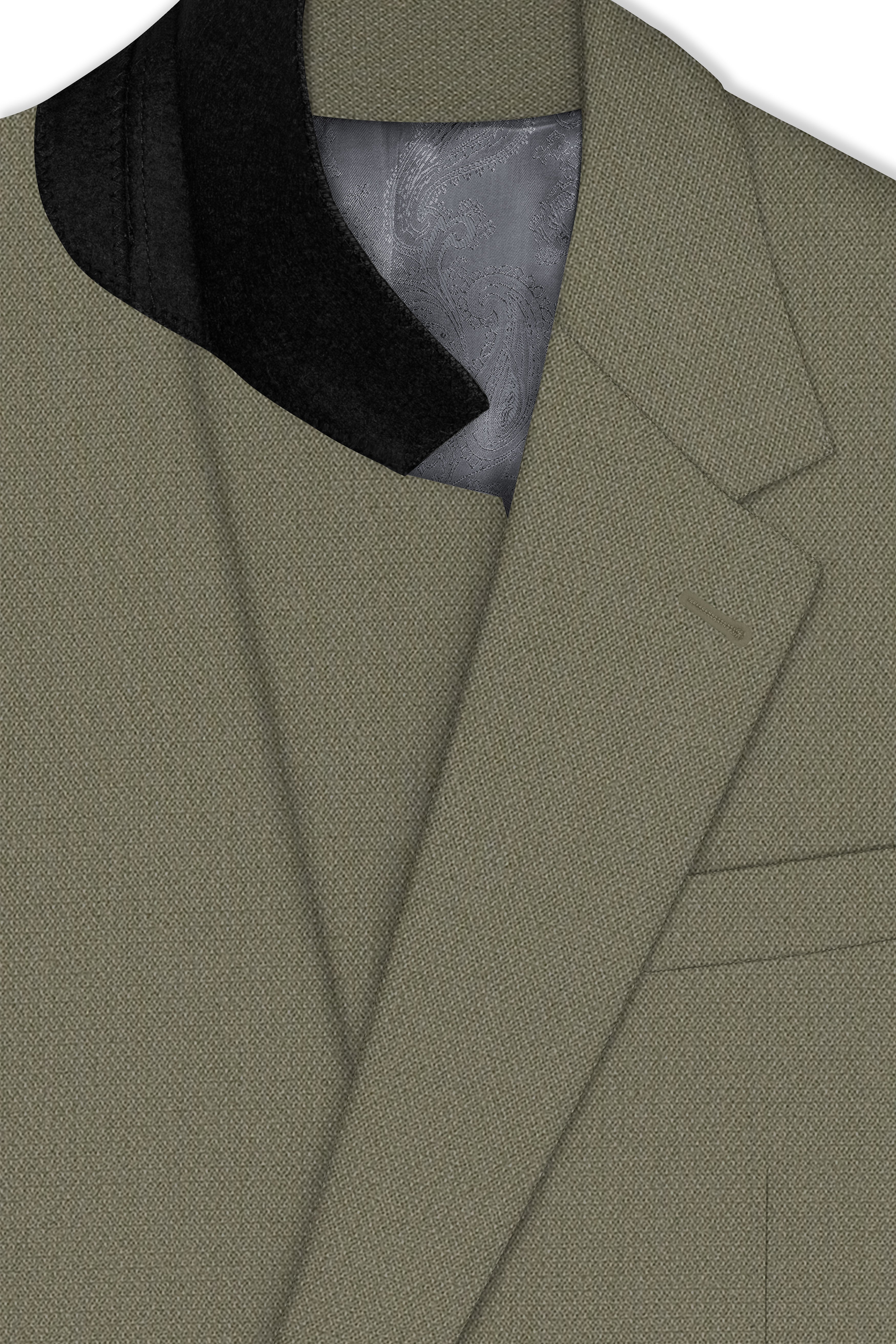 Verdo-Pablo Green Diamond Textured Wool Rich Slight Stretch Single Breasted Suit
