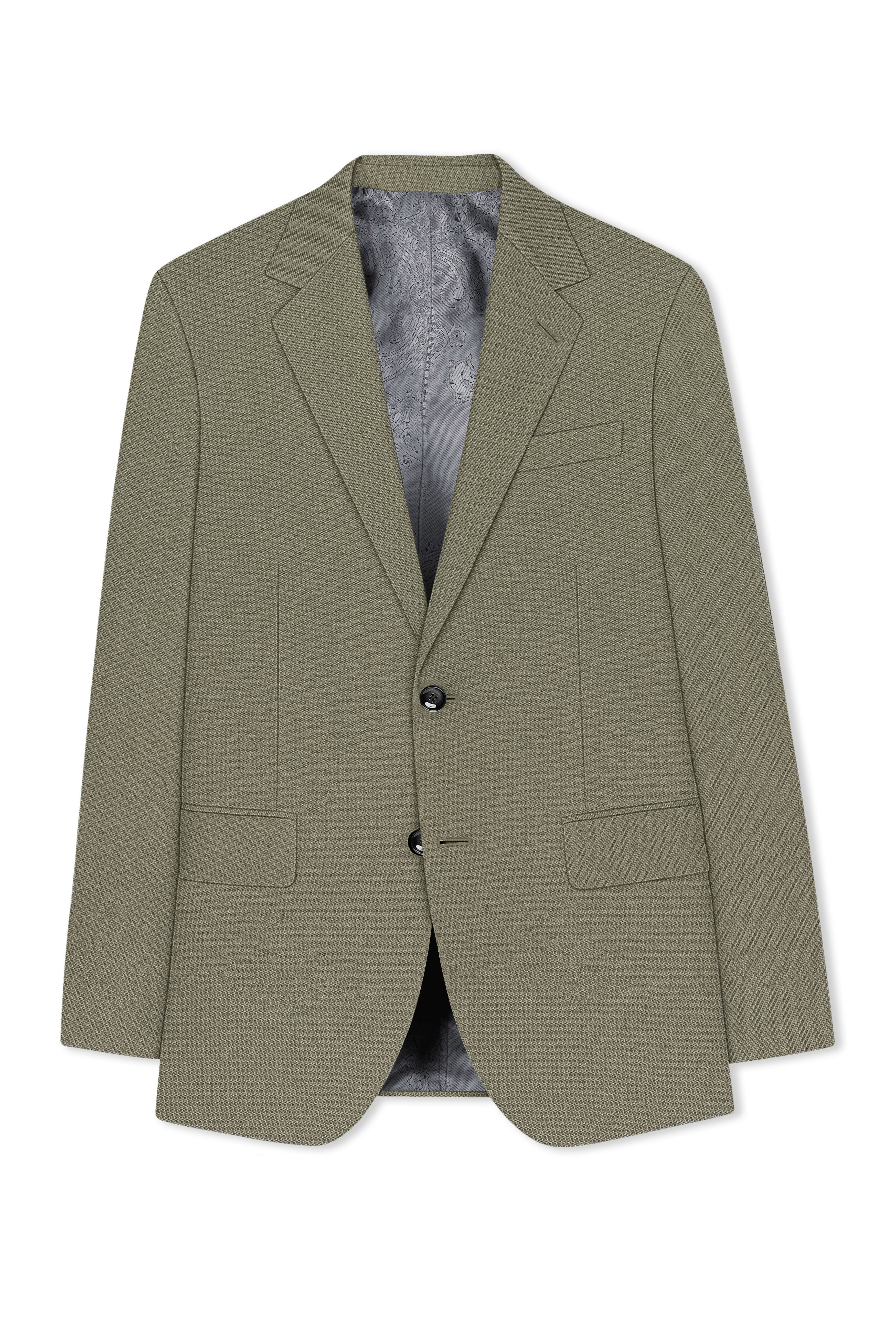 Verdo-Pablo Green Diamond Textured Wool Rich Slight Stretch Single Breasted Suit