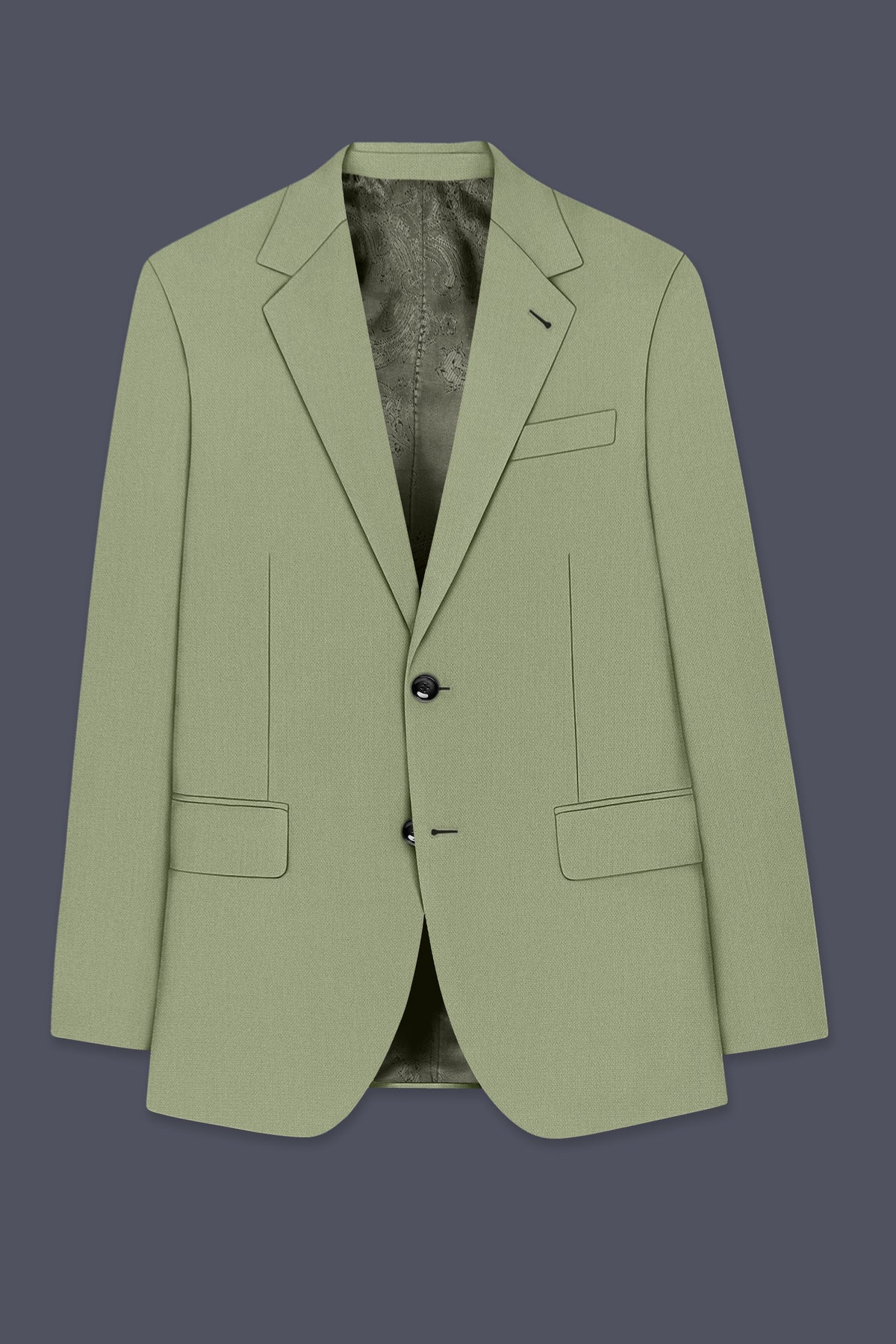 Verdo-Pablo Green Diamond Textured Wool Rich Slight Stretch Single Breasted Suit