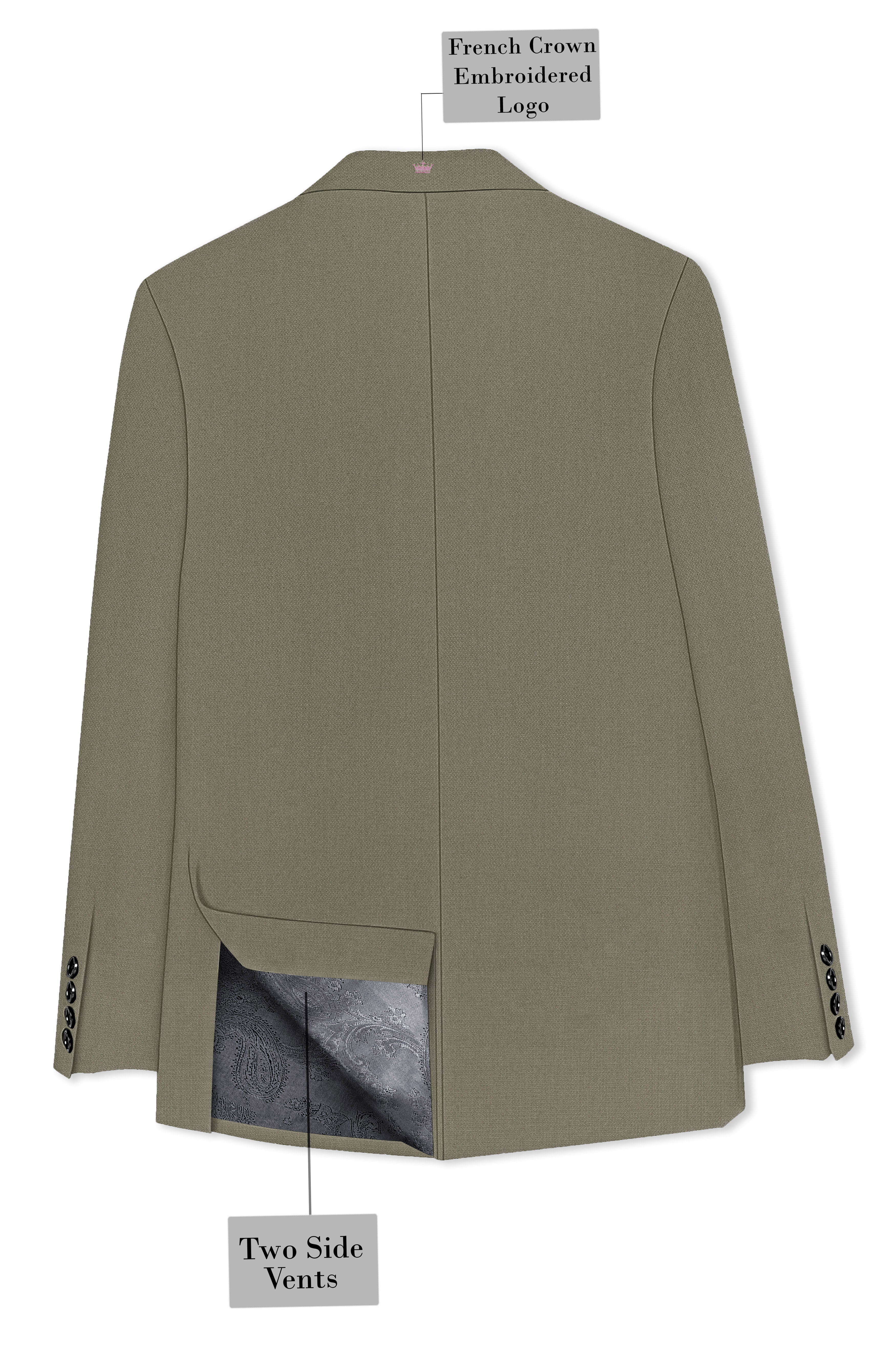 Verdo-Pablo Green Diamond Textured Wool Rich Slight Stretch Single Breasted Suit