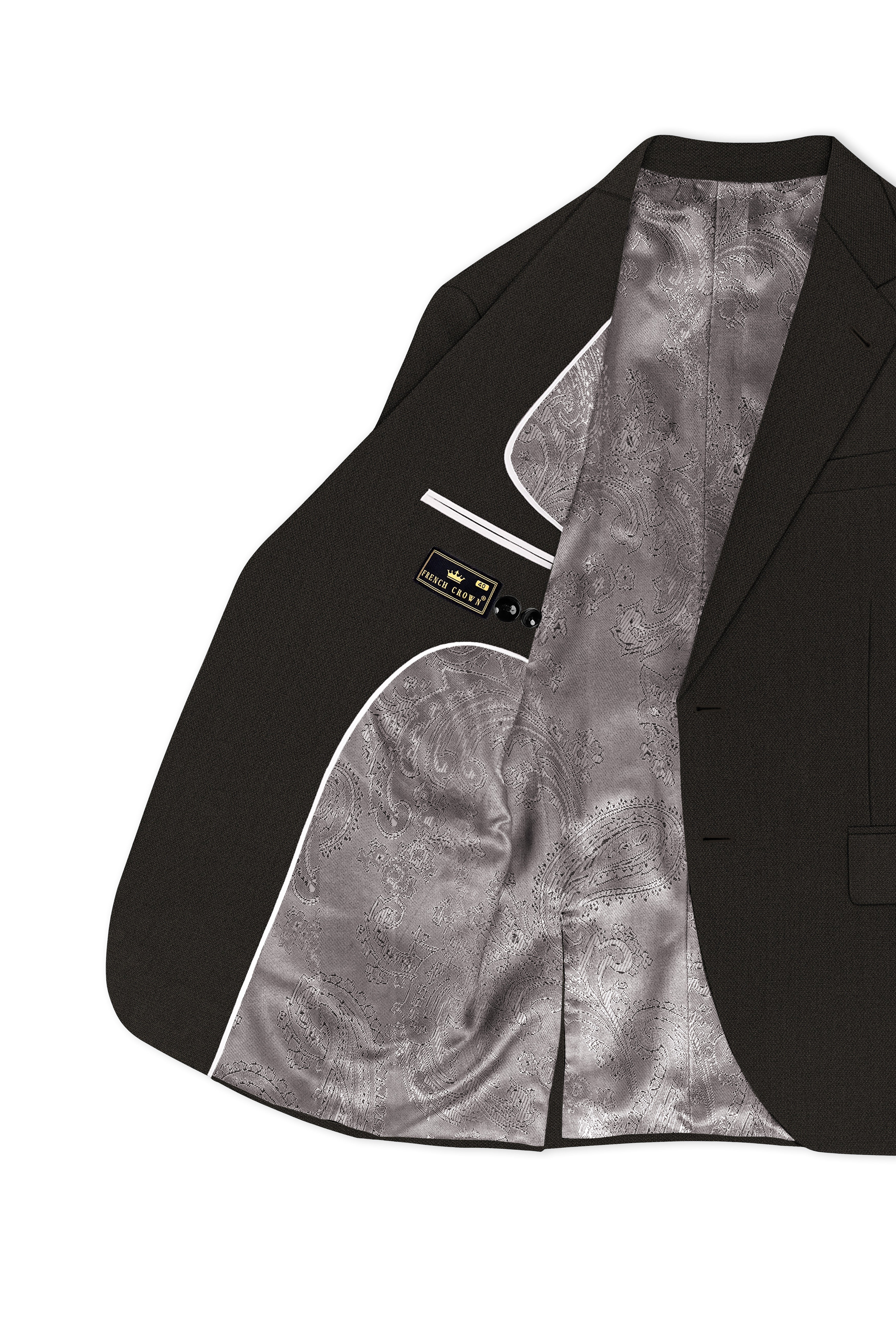 Velaro-Rangoon Green Diamond Textured Wool Rich Slight Stretch Single Breasted Suit